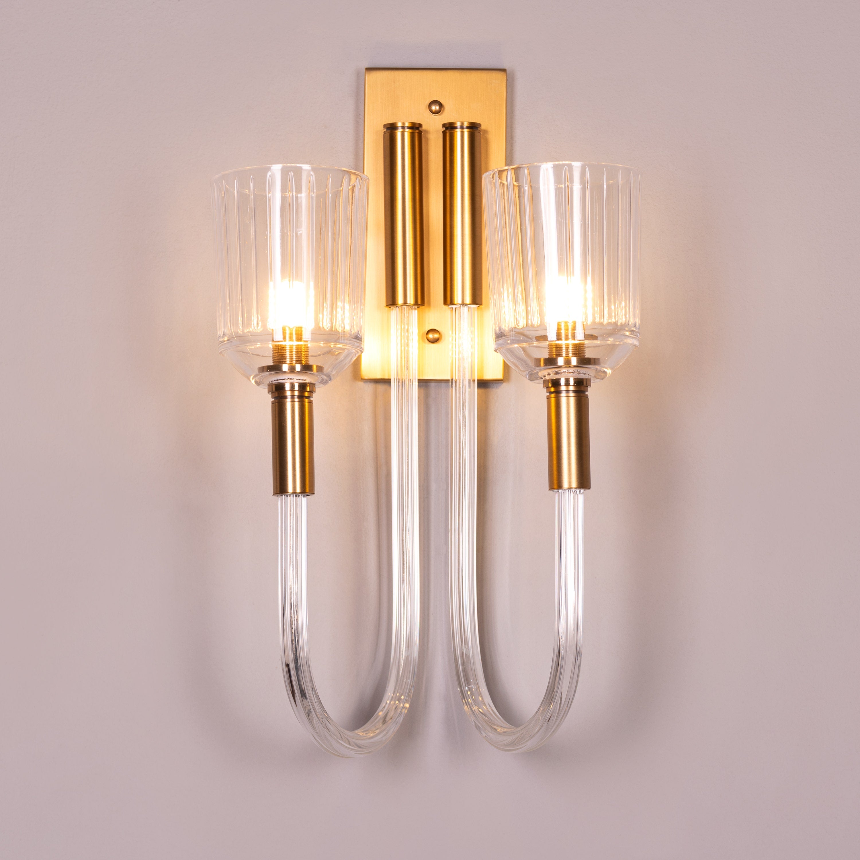 Away That Day (Gold) Clear Glass Wall Light