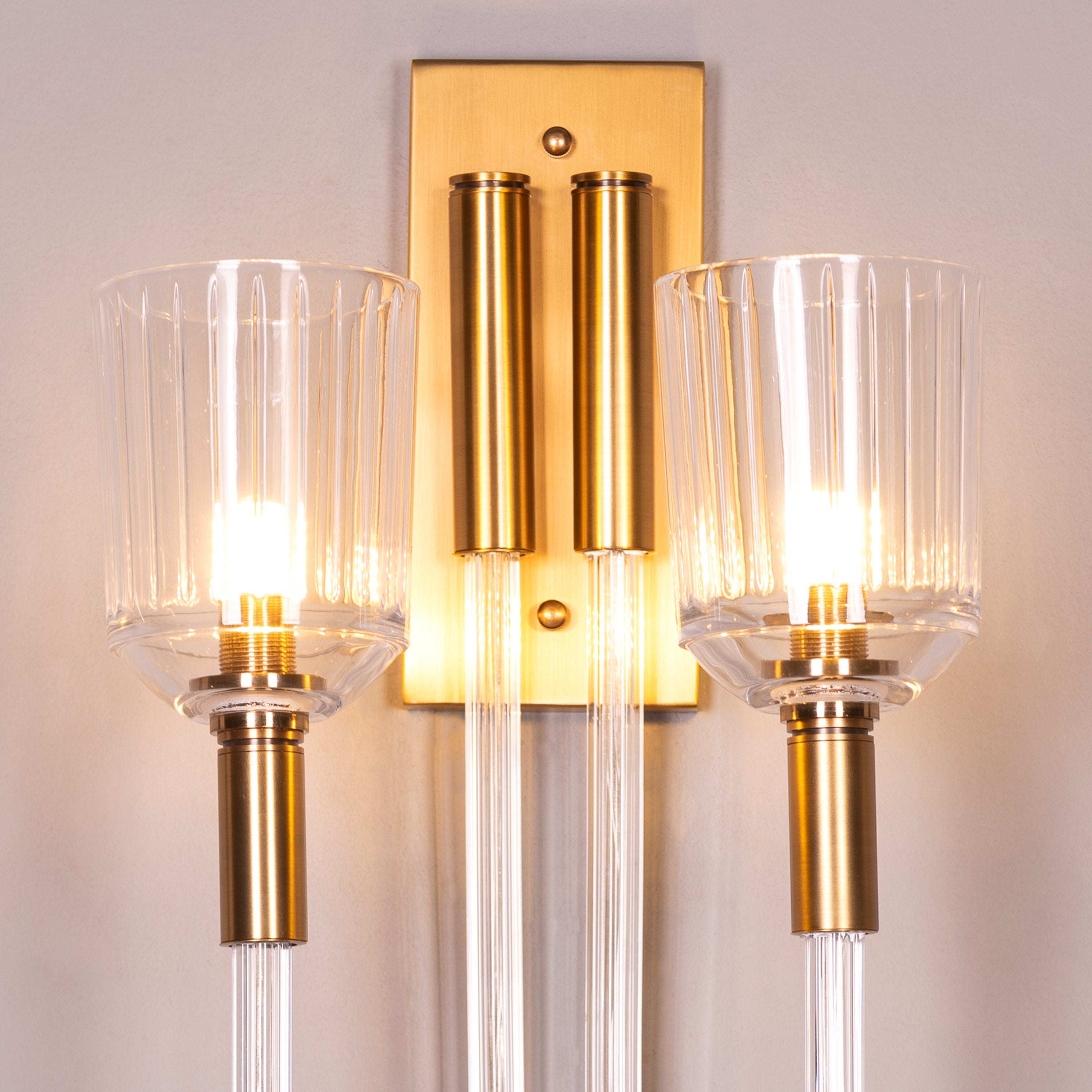 Away That Day (Gold) Clear Glass Wall Light