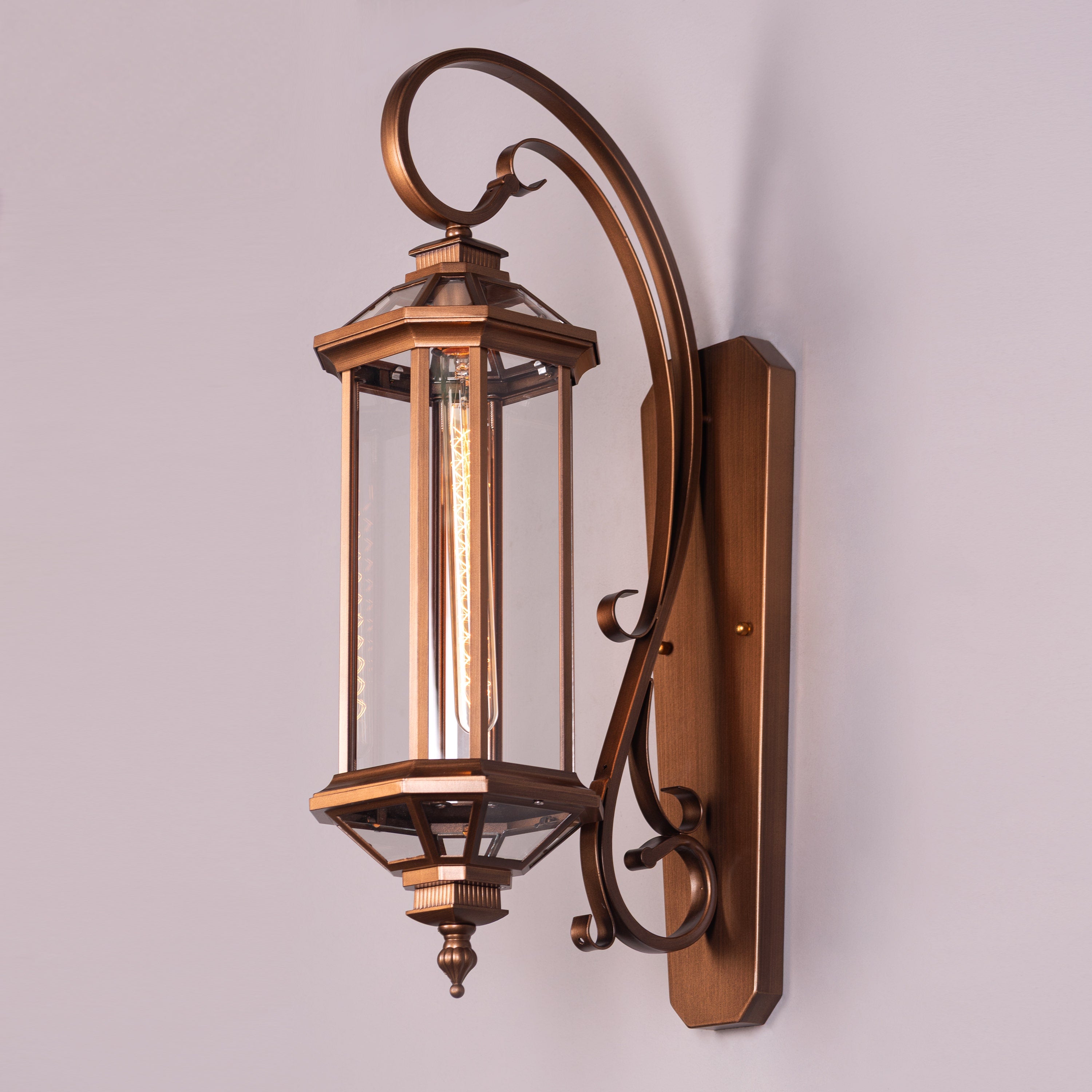 Townhouse (Antique Gold) Clear Glass Wall Light