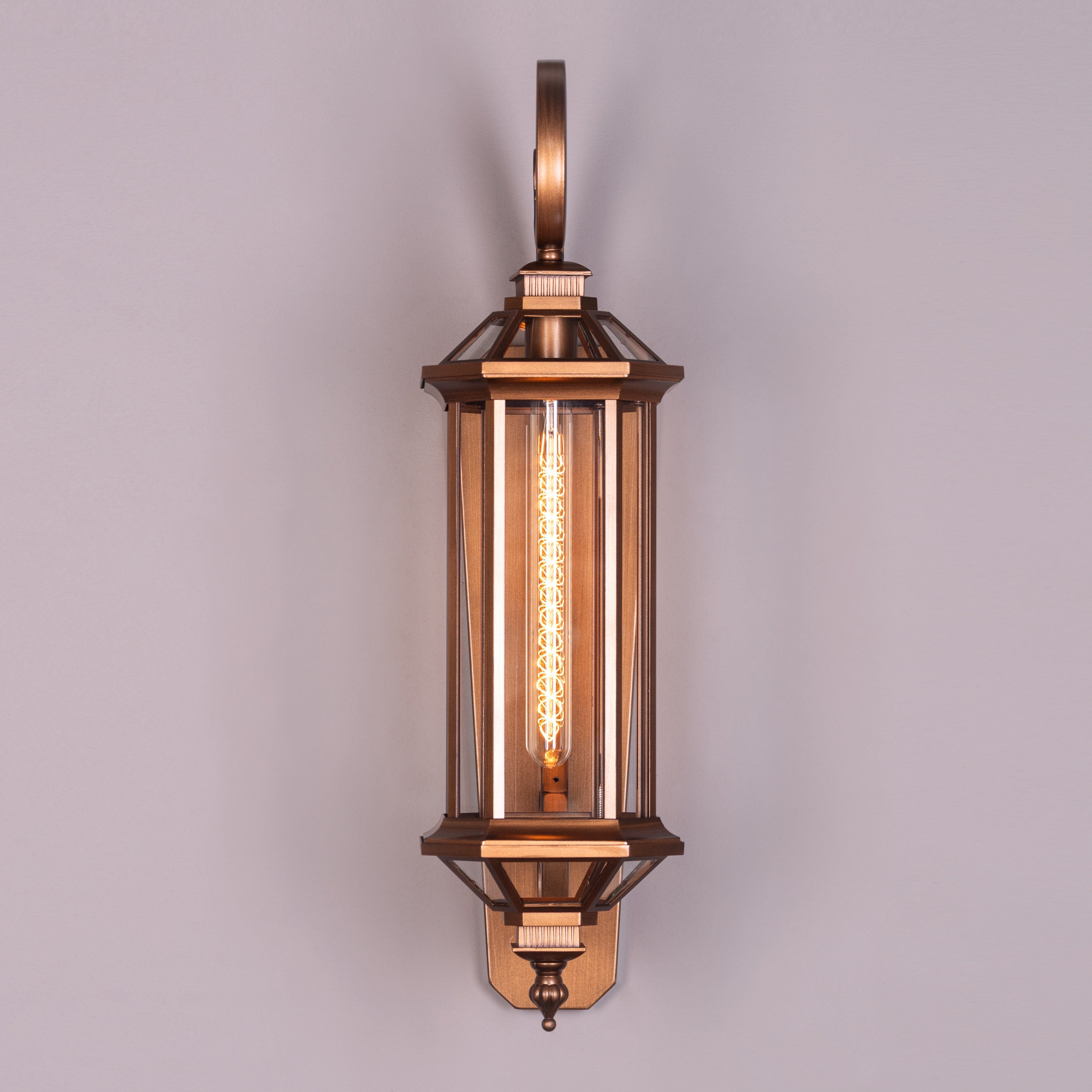 Townhouse (Antique Gold) Clear Glass Wall Light