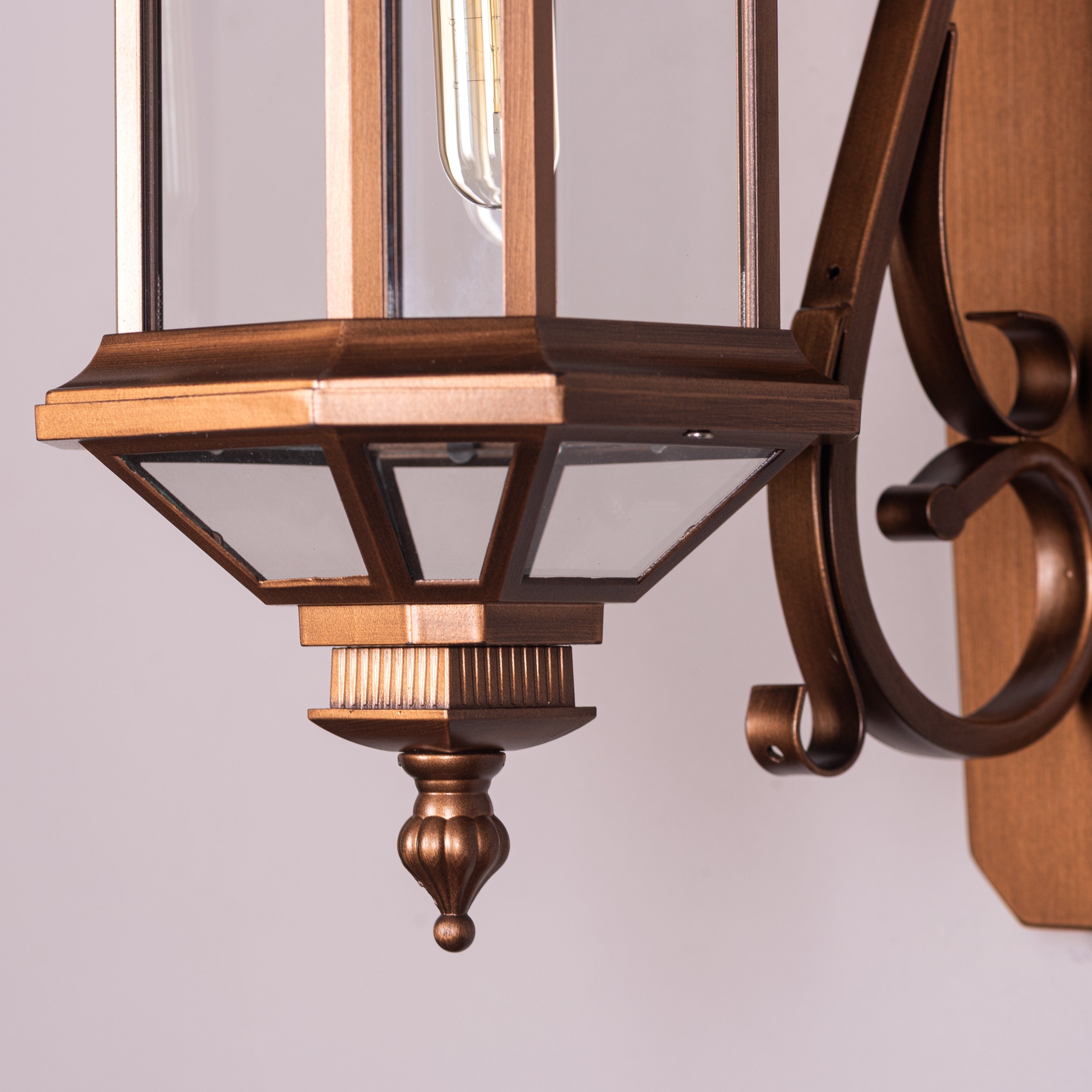 Townhouse (Antique Gold) Clear Glass Wall Light