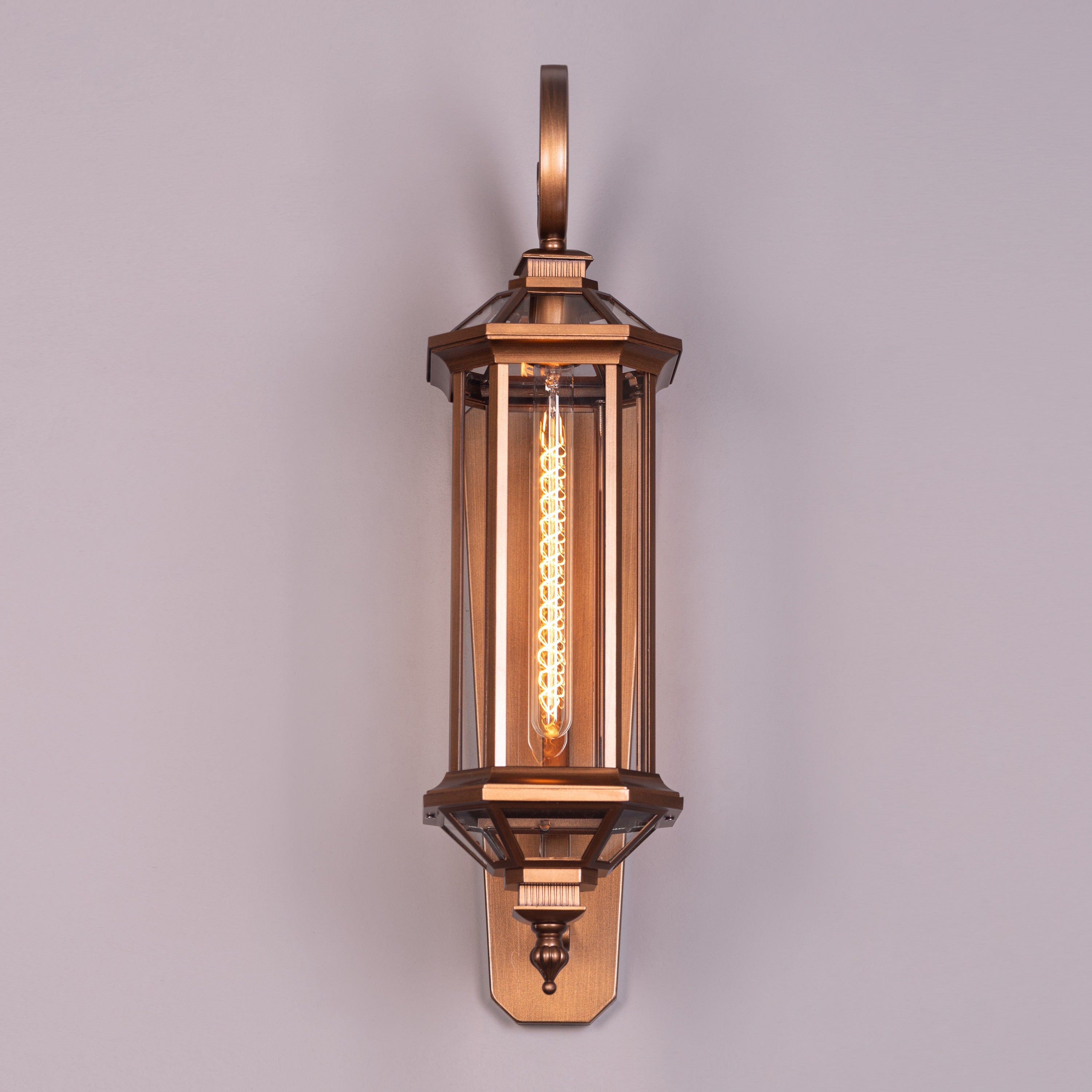 Townhouse (Antique Gold) Clear Glass Wall Light