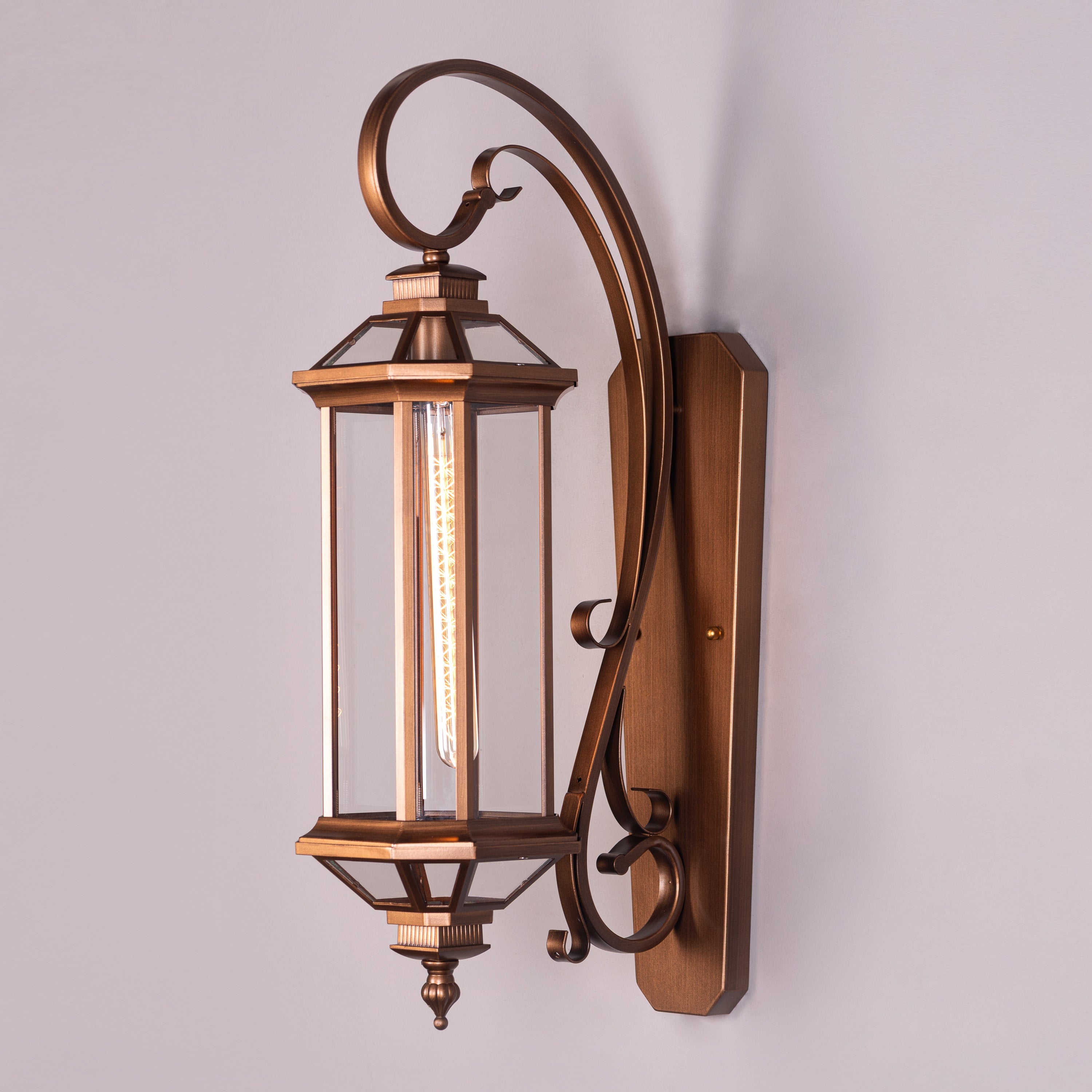 Townhouse (Antique Gold) Clear Glass Wall Light