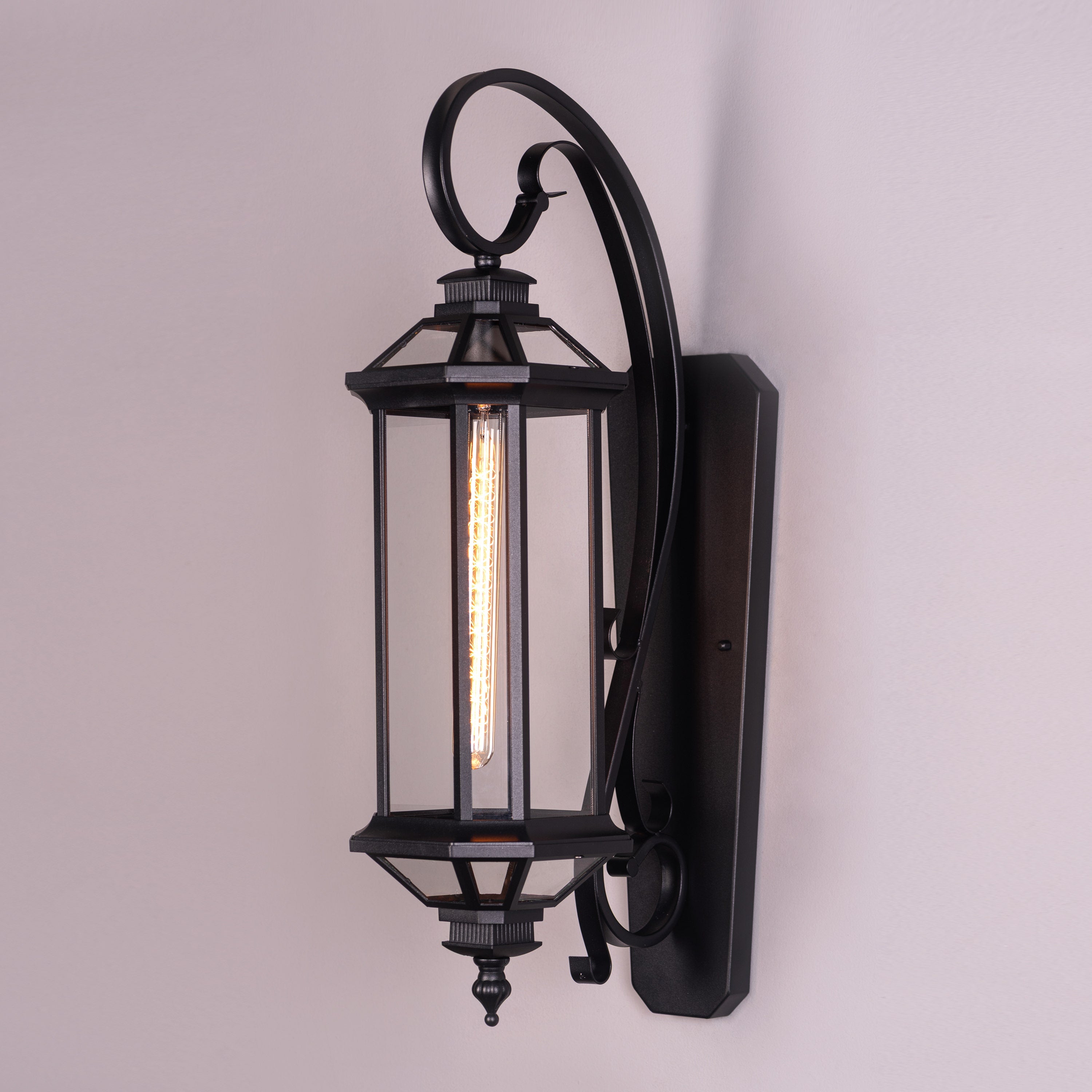 Townhouse (Black) Clear Glass Wall Light
