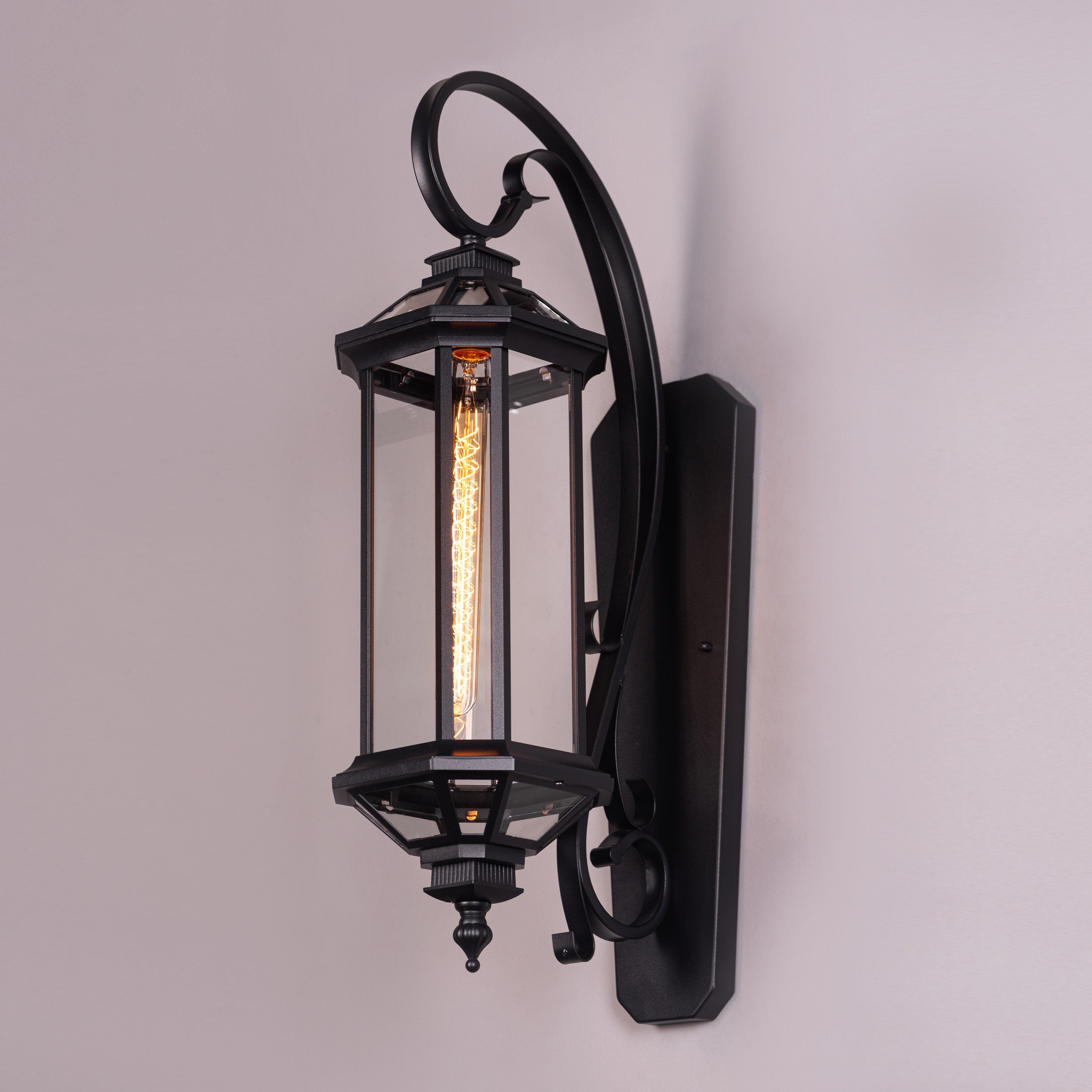 Townhouse (Black) Clear Glass Wall Light