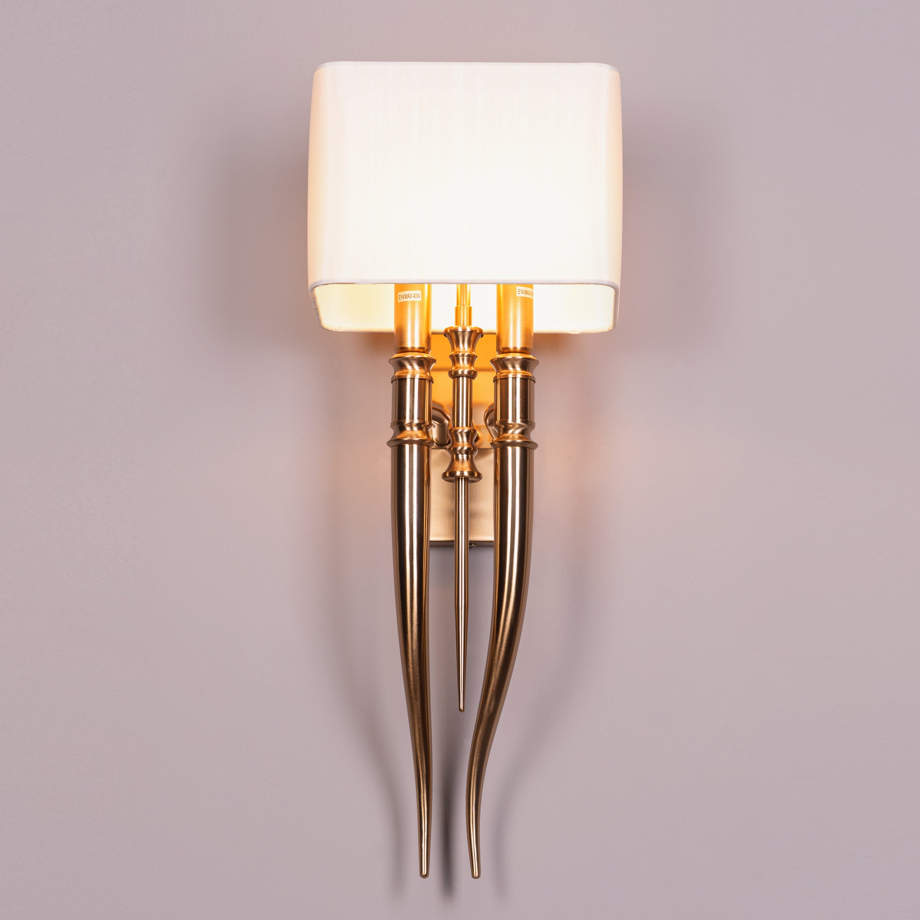 Sunpetal (Gold, White) Fabric Wall Light