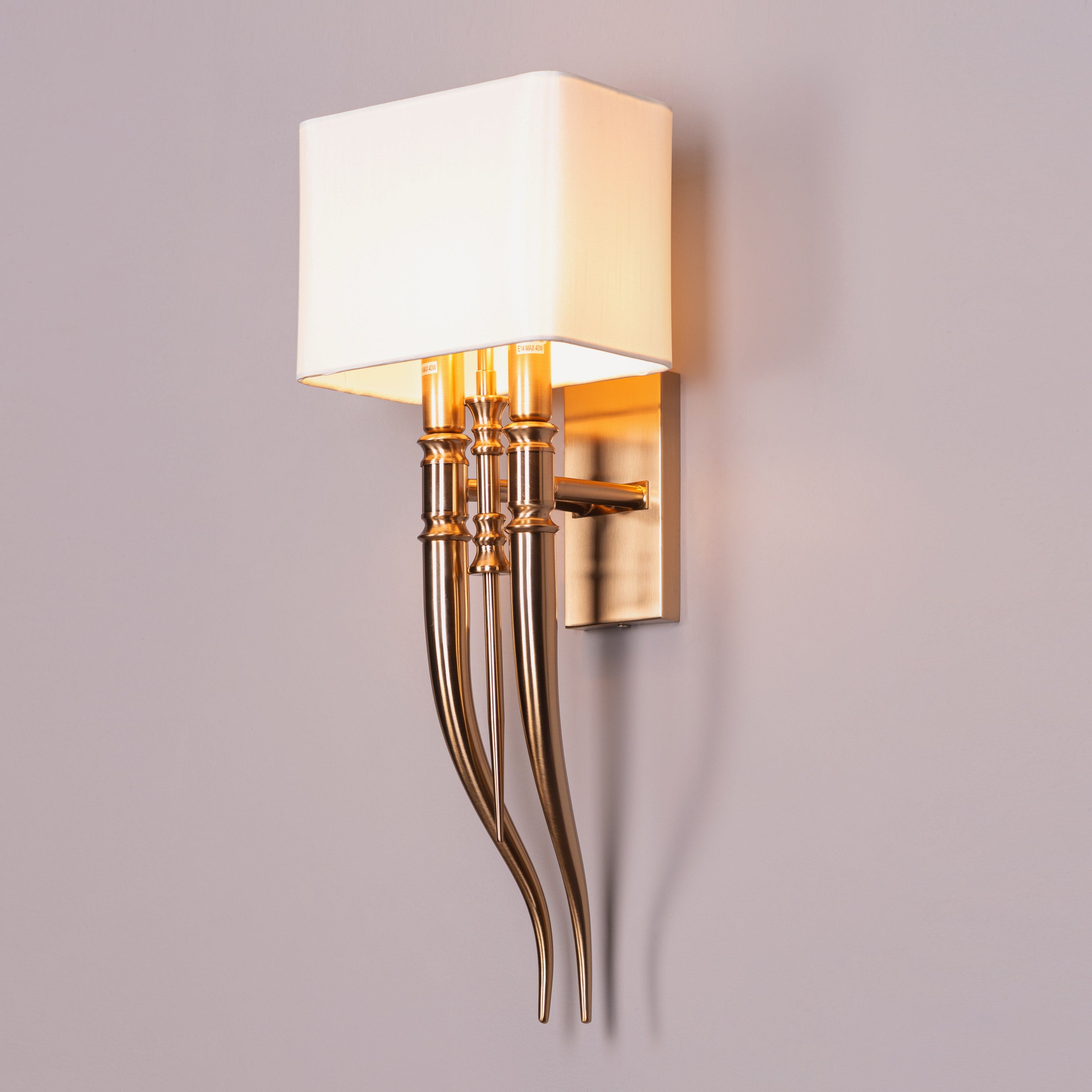 Sunpetal (Gold, White) Fabric Wall Light