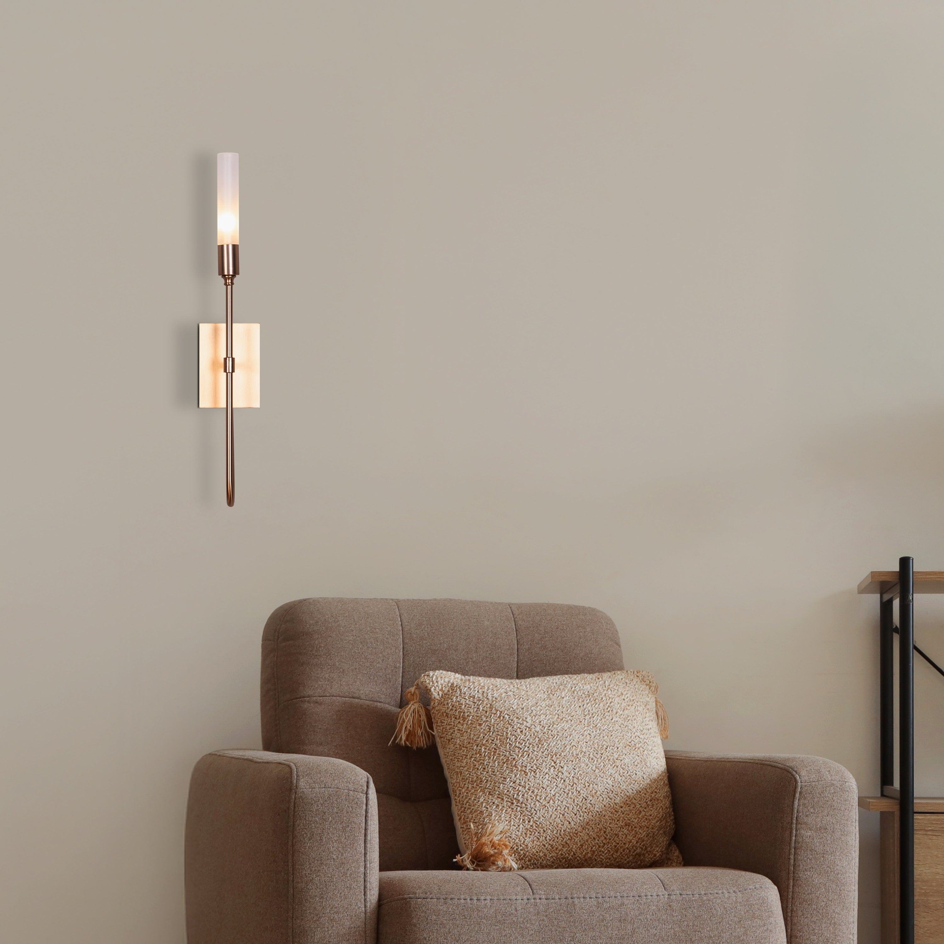 Opaline Crest (Gold, White) Frosted Glass Wall Light