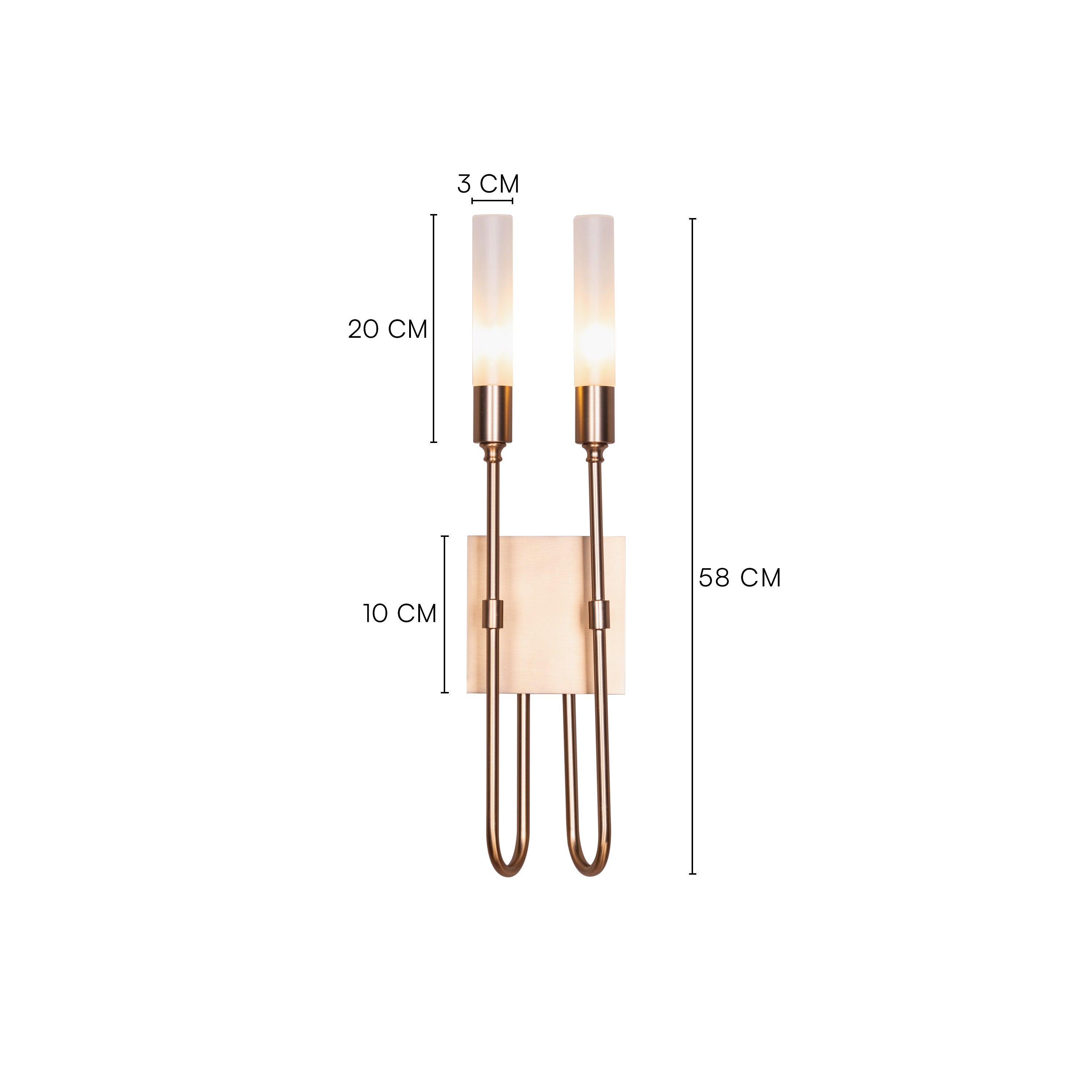 Opaline Crest (Gold, White) 2 Head Frosted Glass Wall Light