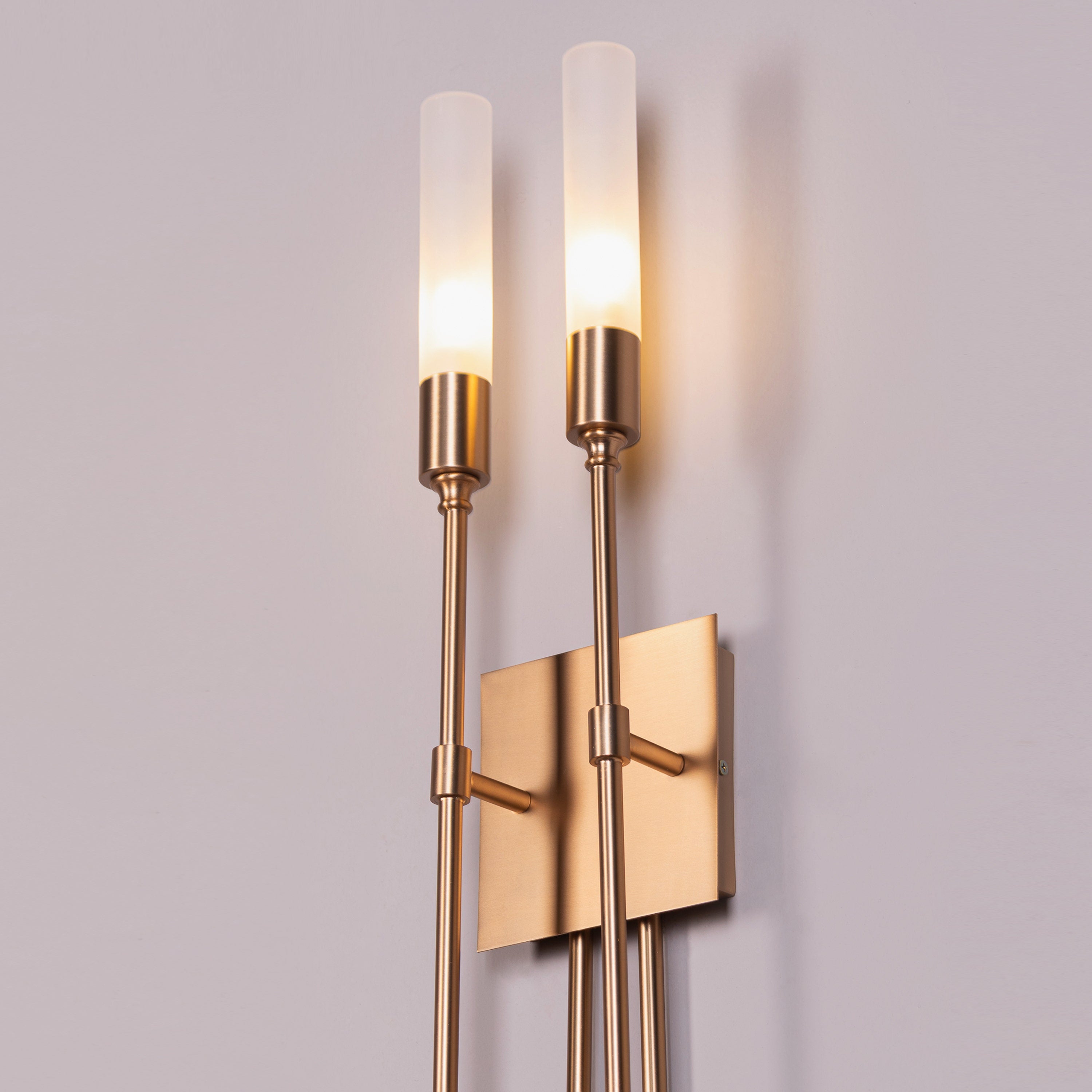 Opaline Crest (Gold, White) 2 Head Frosted Glass Wall Light