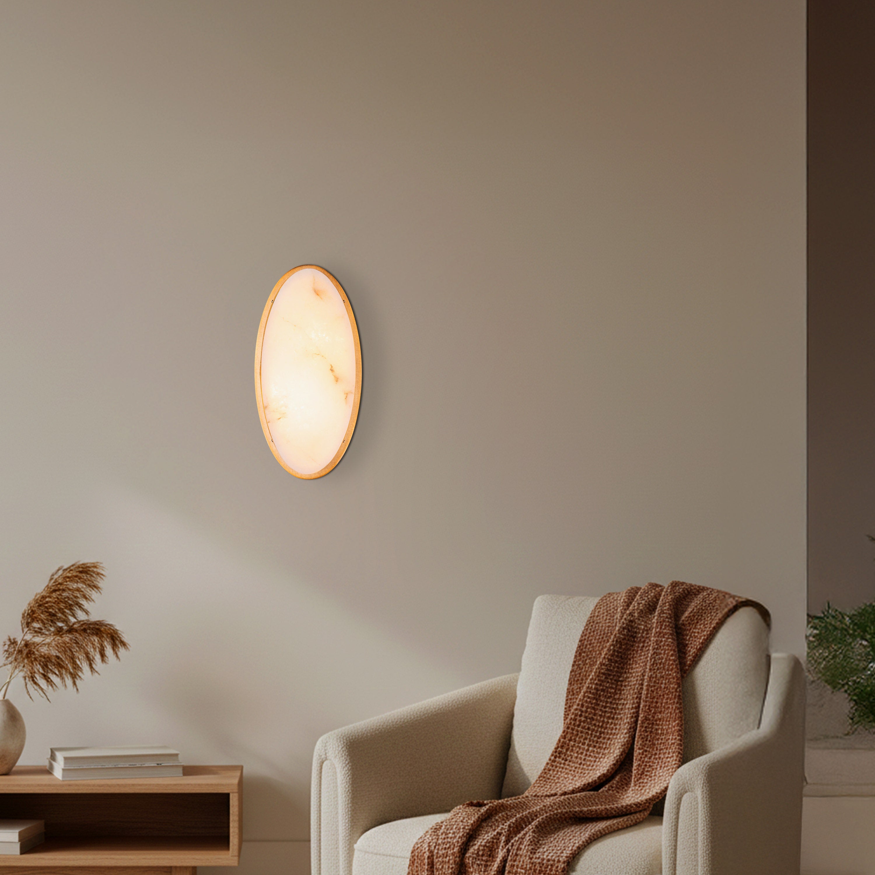 Keep Looking (Gold) Alabaster Wall Light