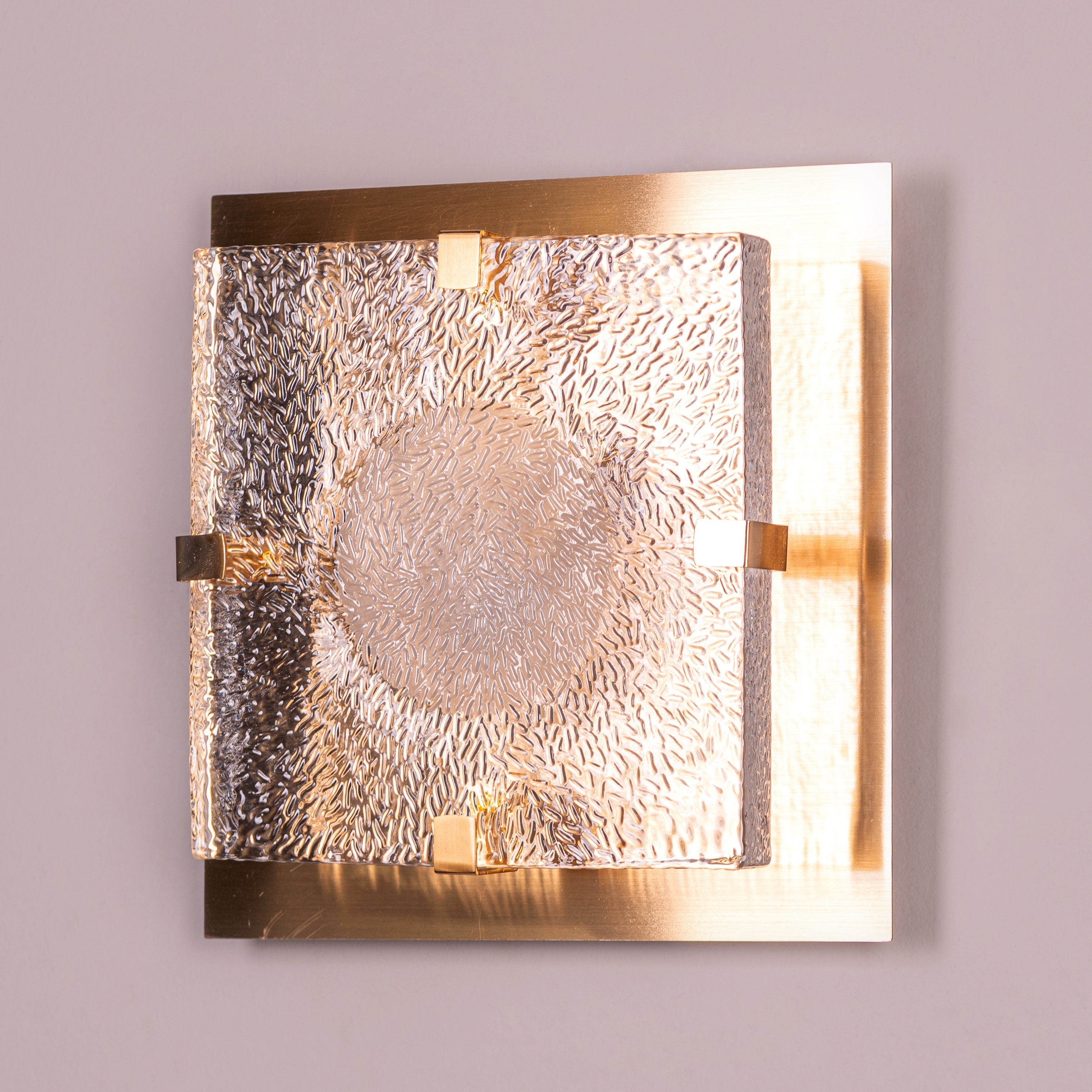 Golden Meridian (Single, Gold) Textured Glass Wall Light