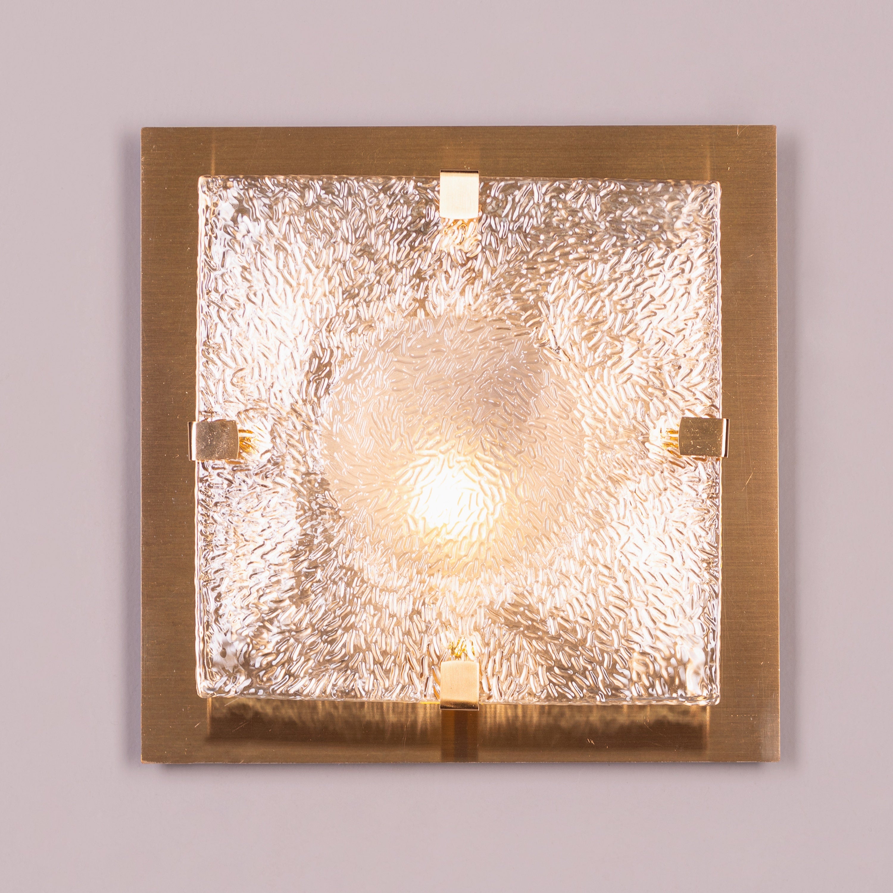 Golden Meridian (Single, Gold) Textured Glass Wall Light