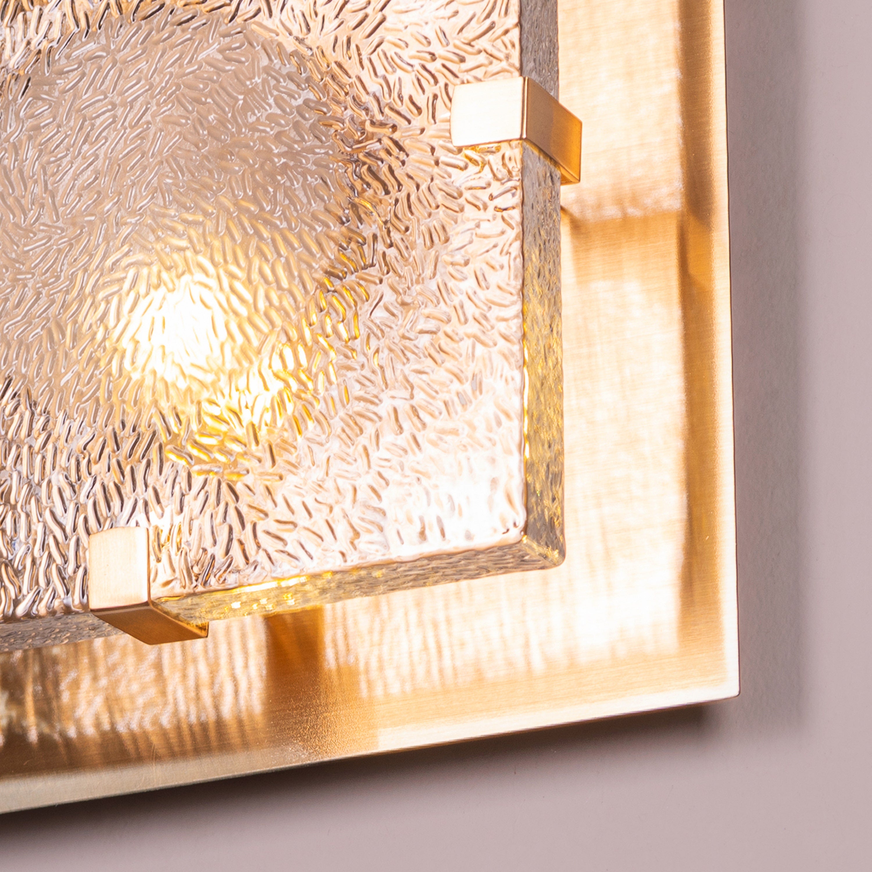Golden Meridian (Single, Gold) Textured Glass Wall Light