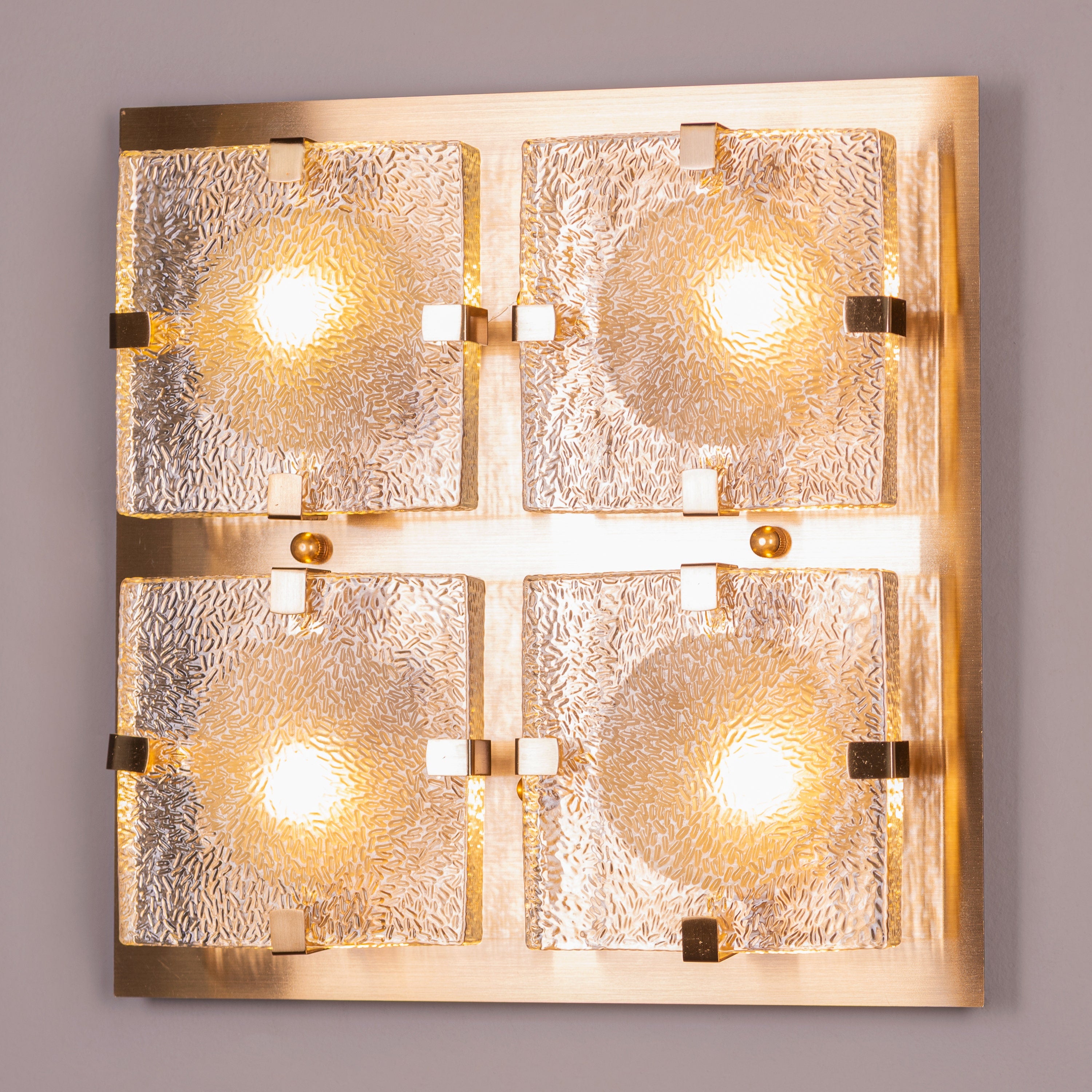 Golden Meridian (Gold) Textured Glass Wall Light
