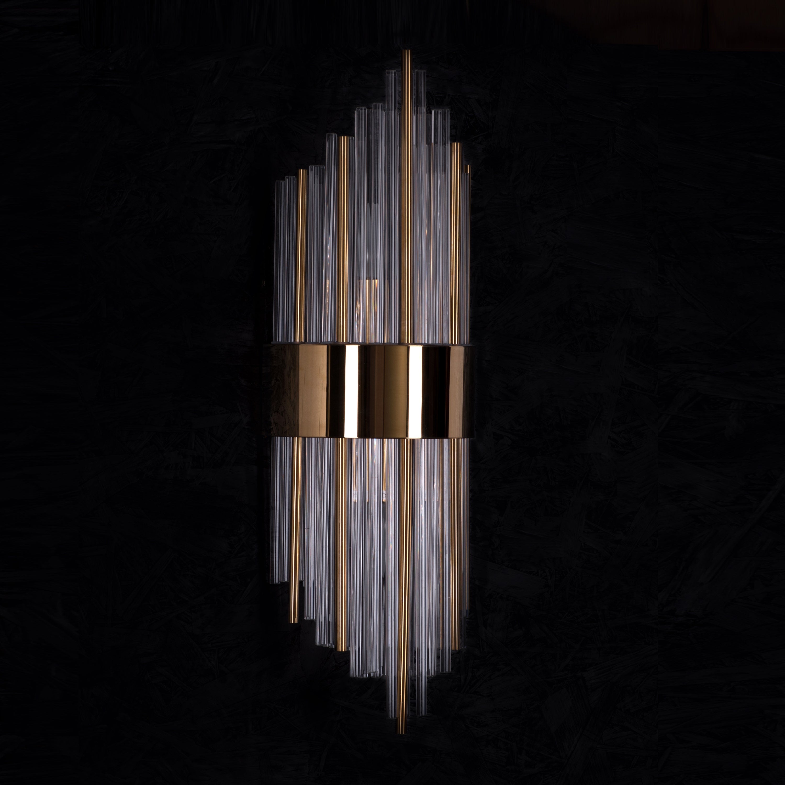 Carry My Heart (Gold) Glass Tube Wall Light