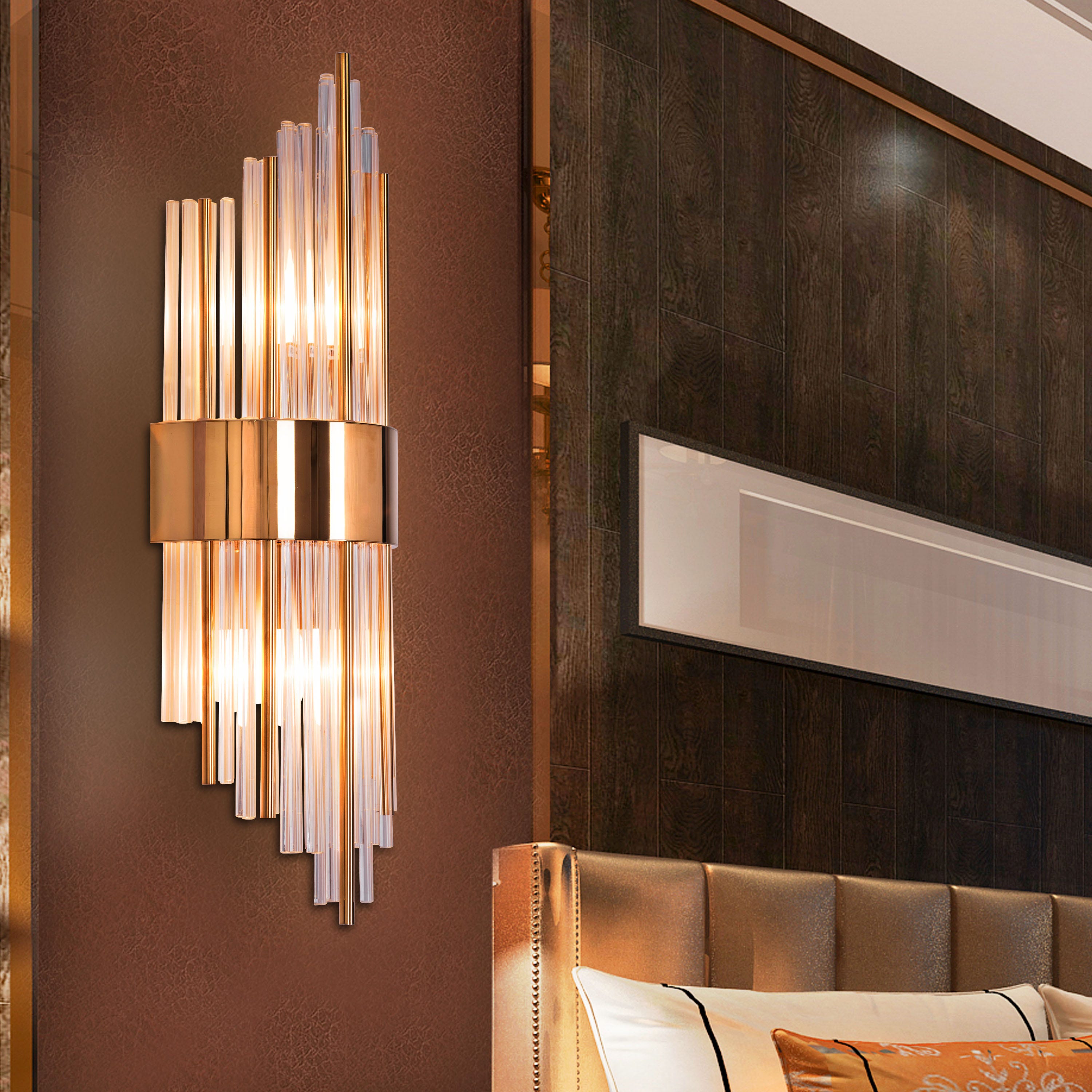 Carry My Heart (Gold) Glass Tube Wall Light