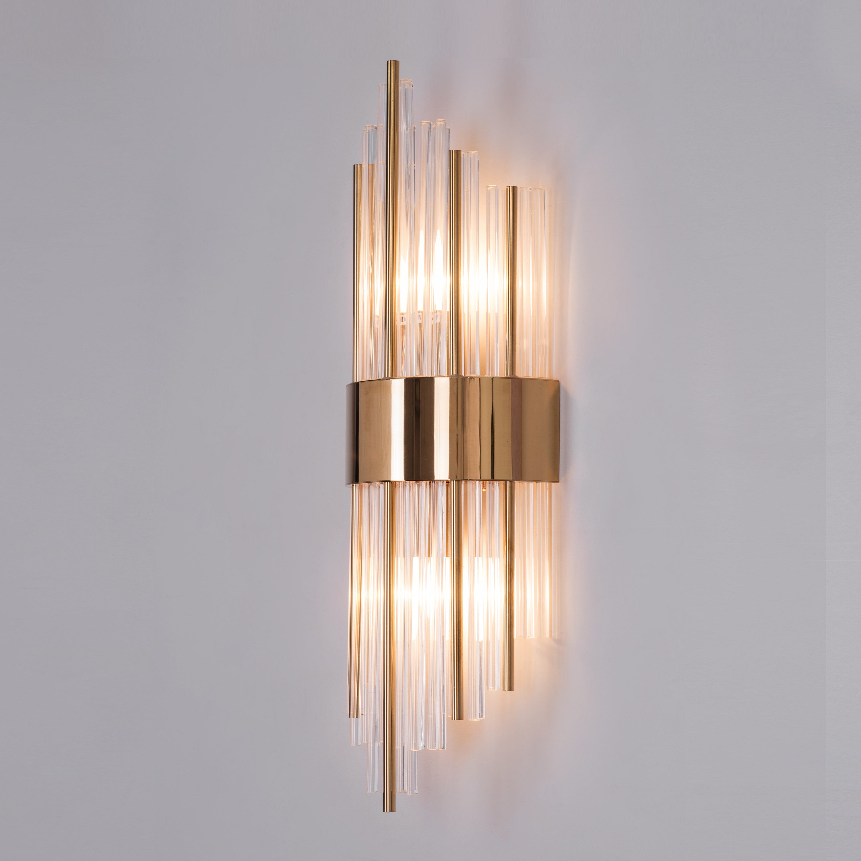 Carry My Heart (Gold) Glass Tube Wall Light