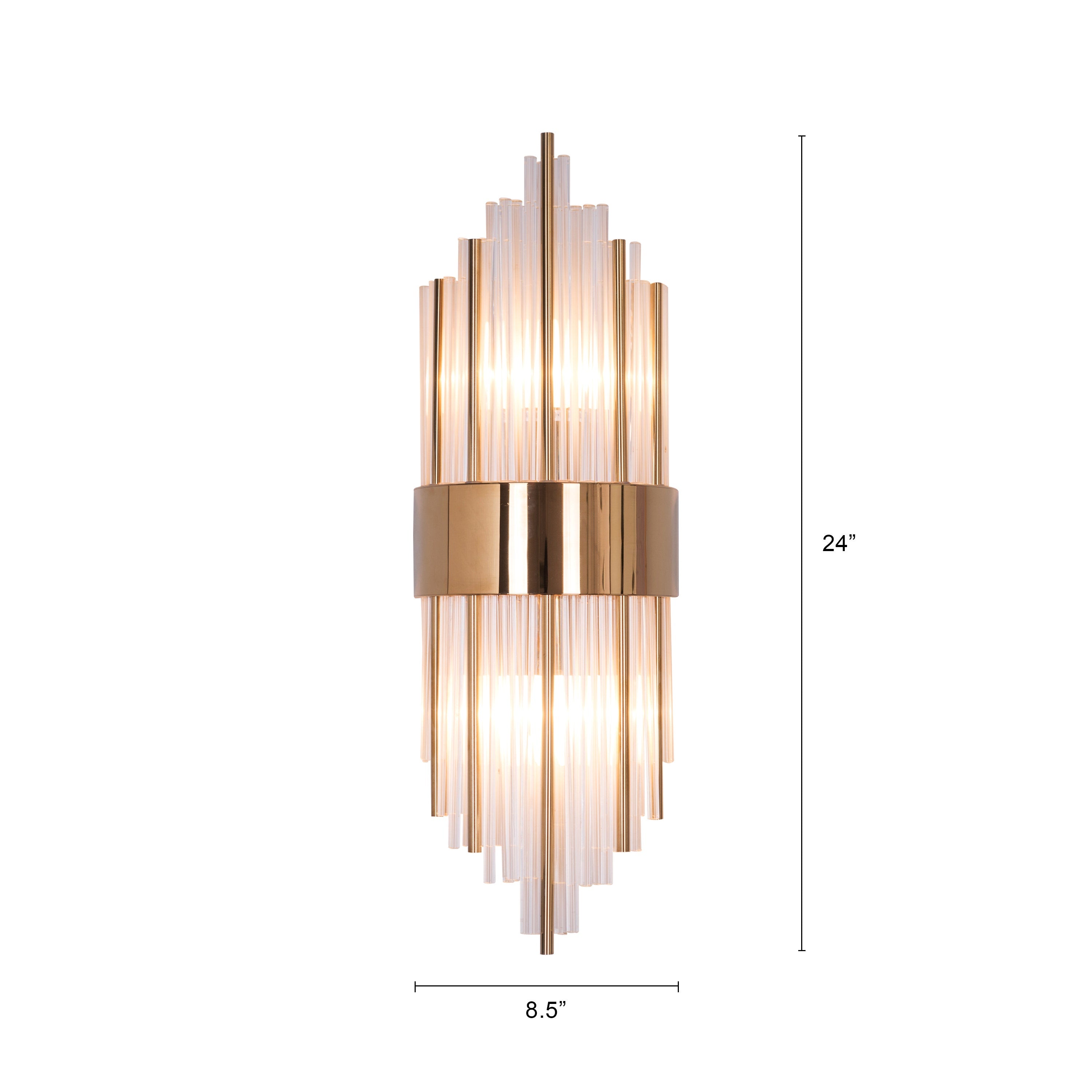 Carry My Heart (Gold) Glass Tube Wall Light