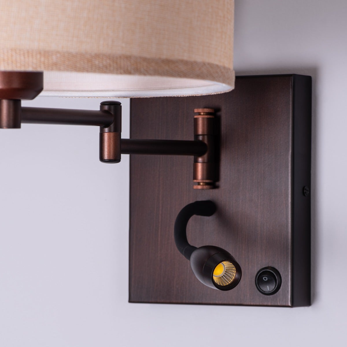 Thinking Out Loud Bedside (Coffee, With LED Downlighter) Wall Light