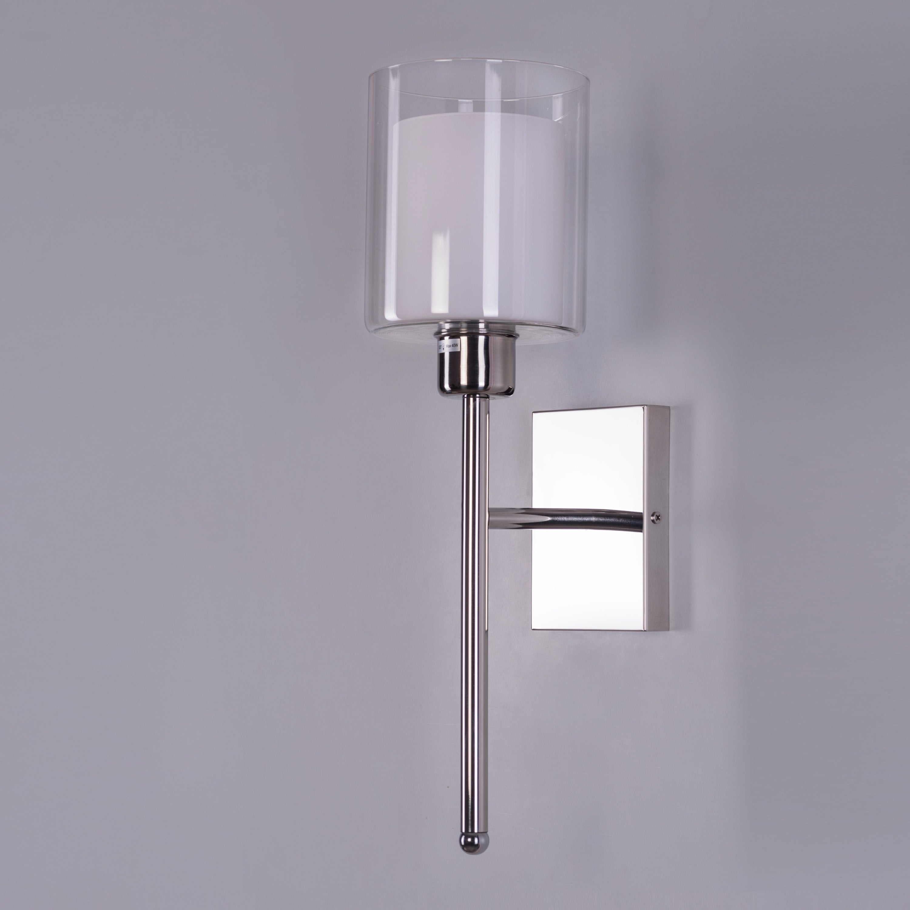 Courtesy Call (Chrome) Clear Glass Stainless Steel Wall Light