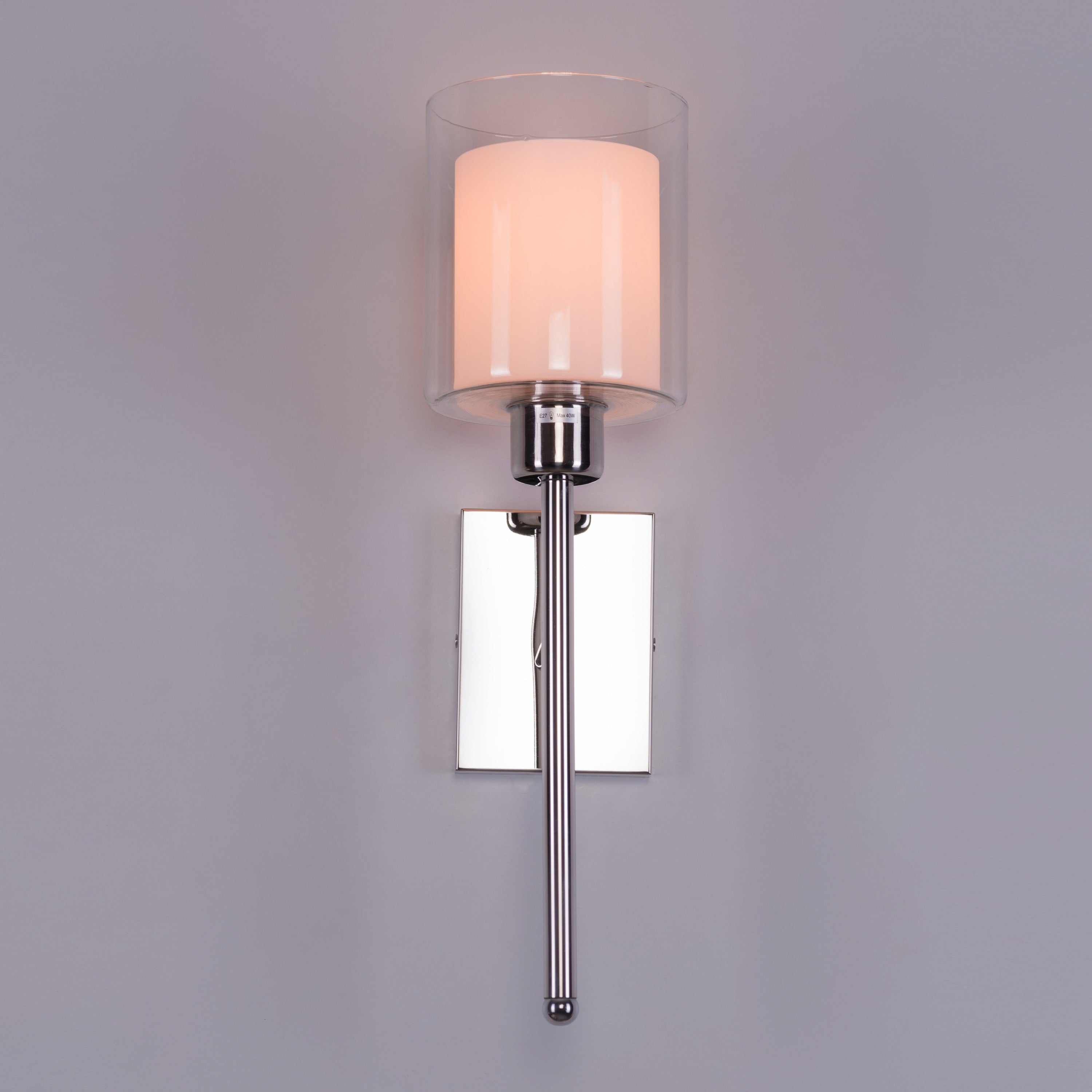 Courtesy Call (Chrome) Clear Glass Stainless Steel Wall Light