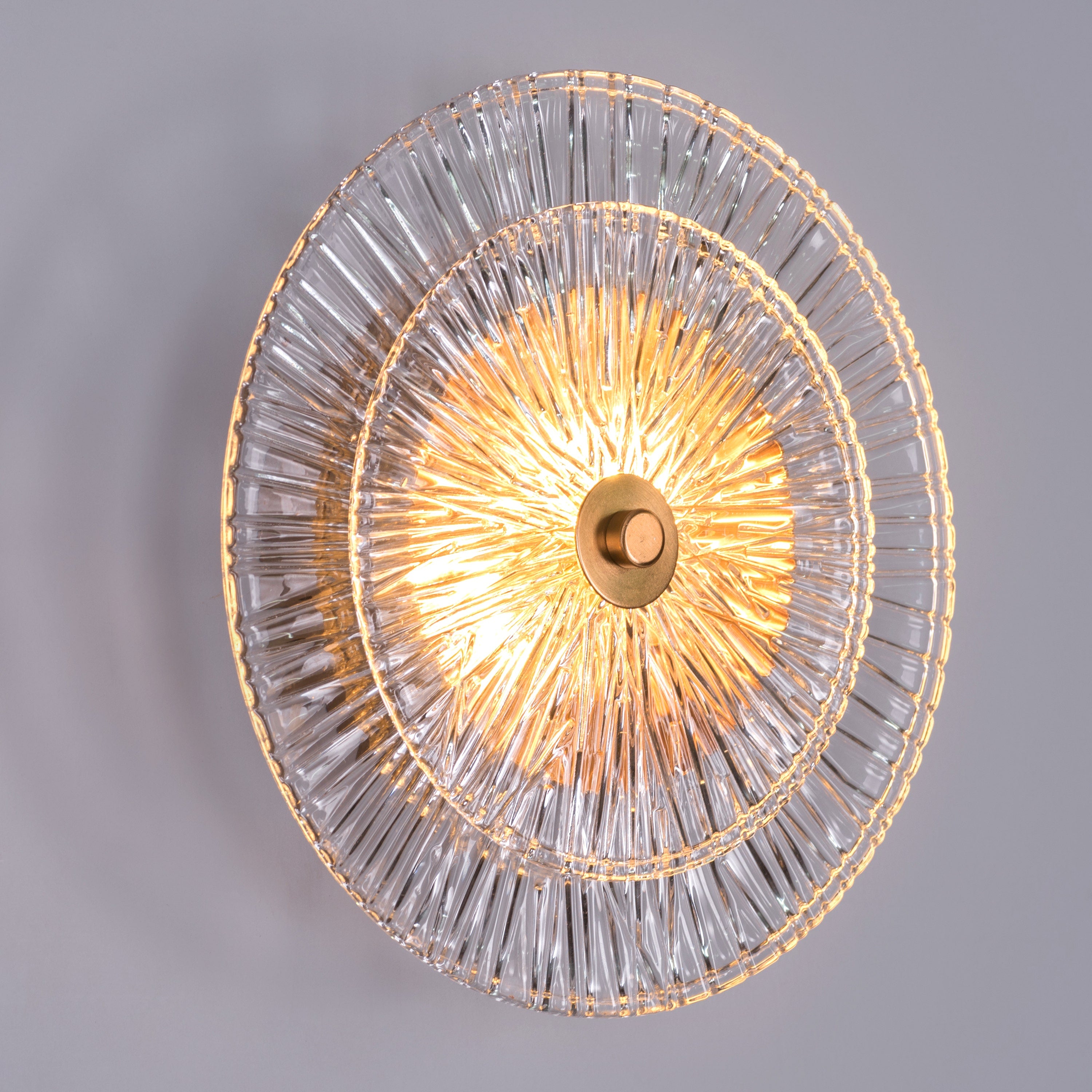 Feel My Crown (Gold) Textured Glass Wall Light