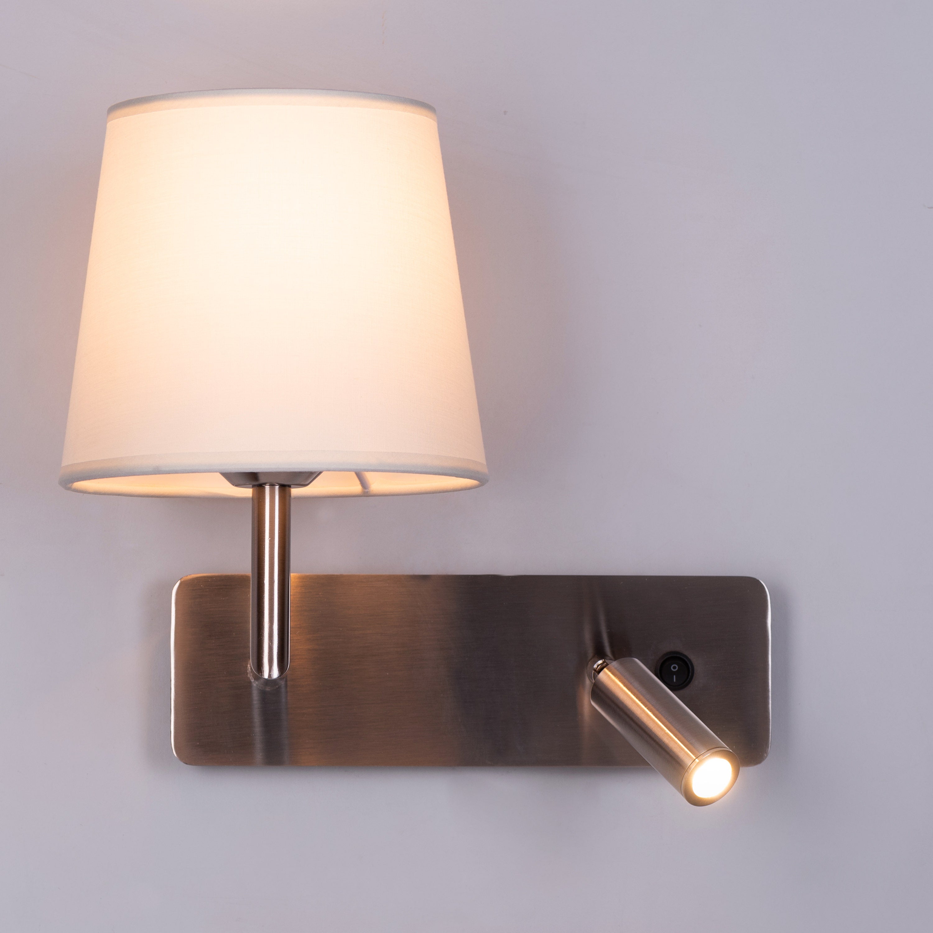 Bookworm (Chrome, With LED Downlighter) Wall Light