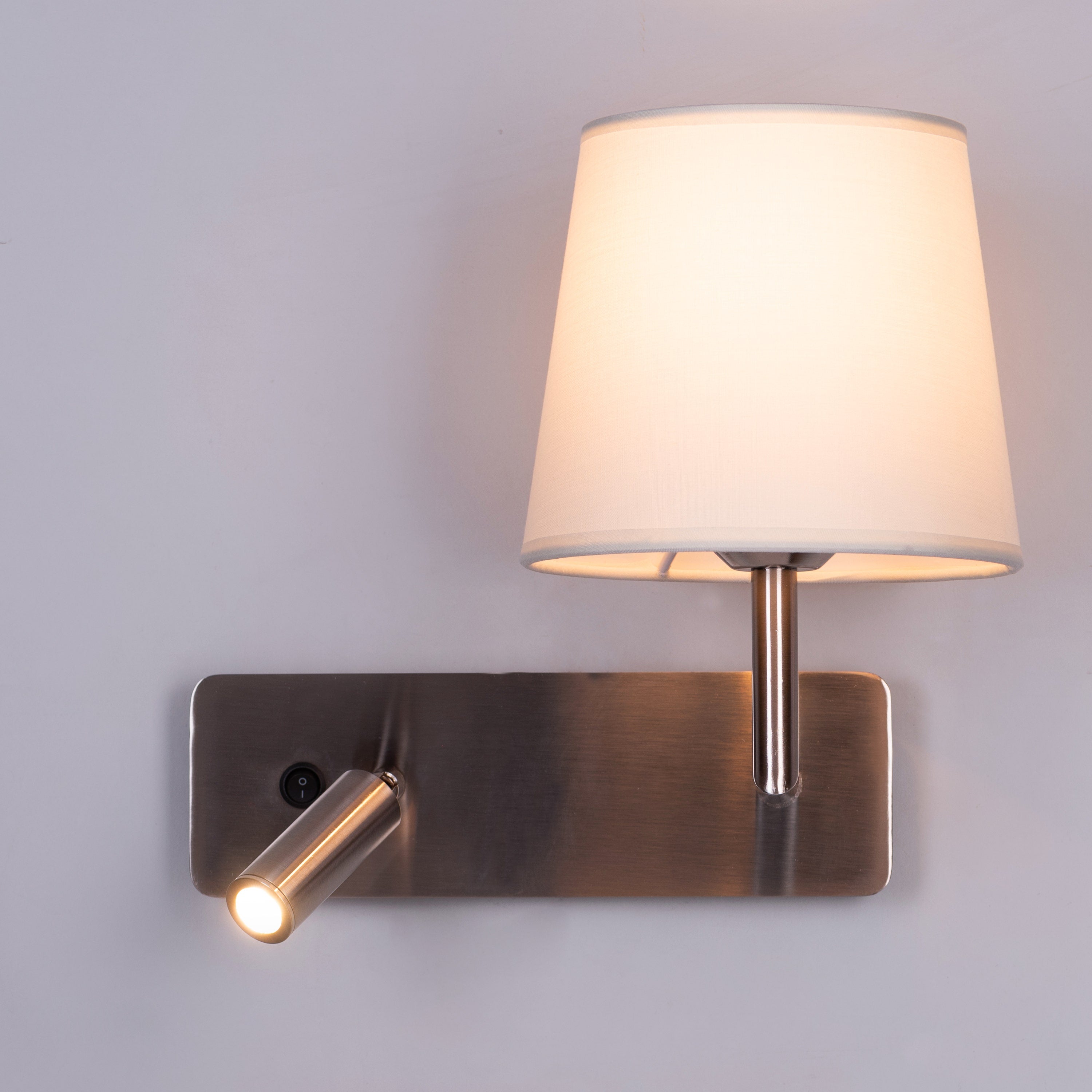 Bookworm (Chrome, With LED Downlighter) Wall Light