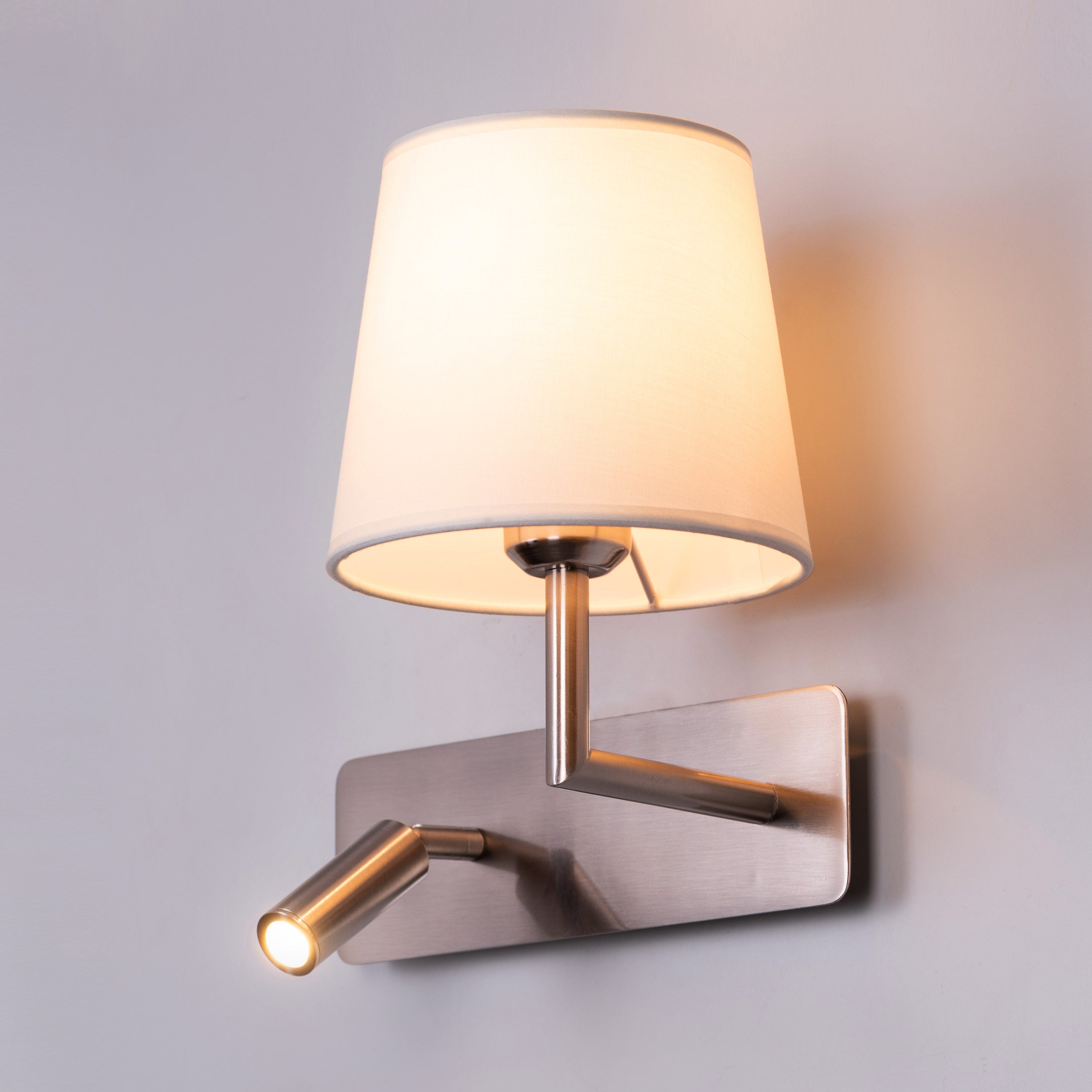 Bookworm (Chrome, With LED Downlighter) Wall Light