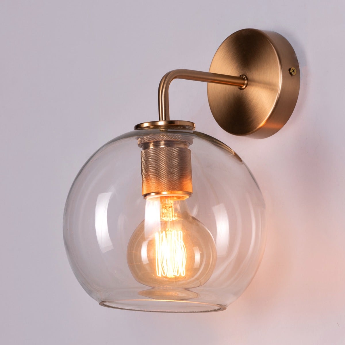 Endgame (Gold) Clear Glass Wall Light