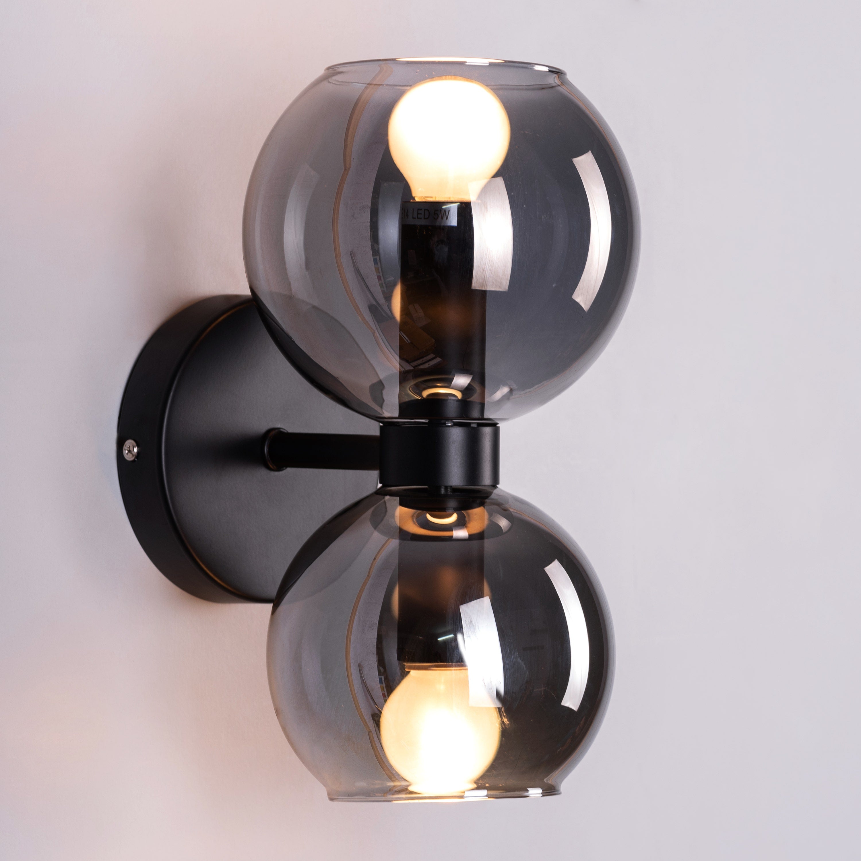 Afloat (Black, Smokey Grey) Glass Wall Light