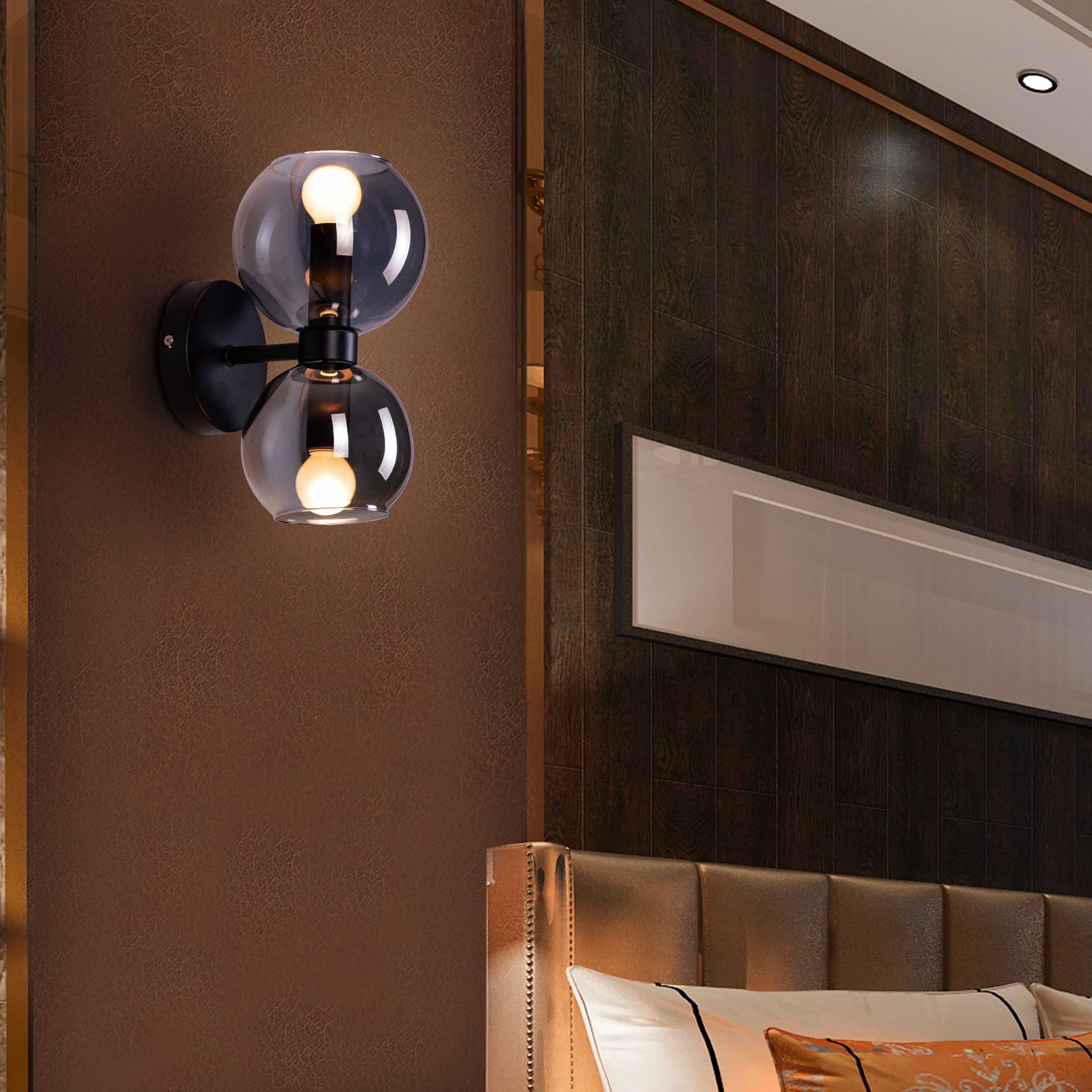 Afloat (Black, Smokey Grey) Glass Wall Light