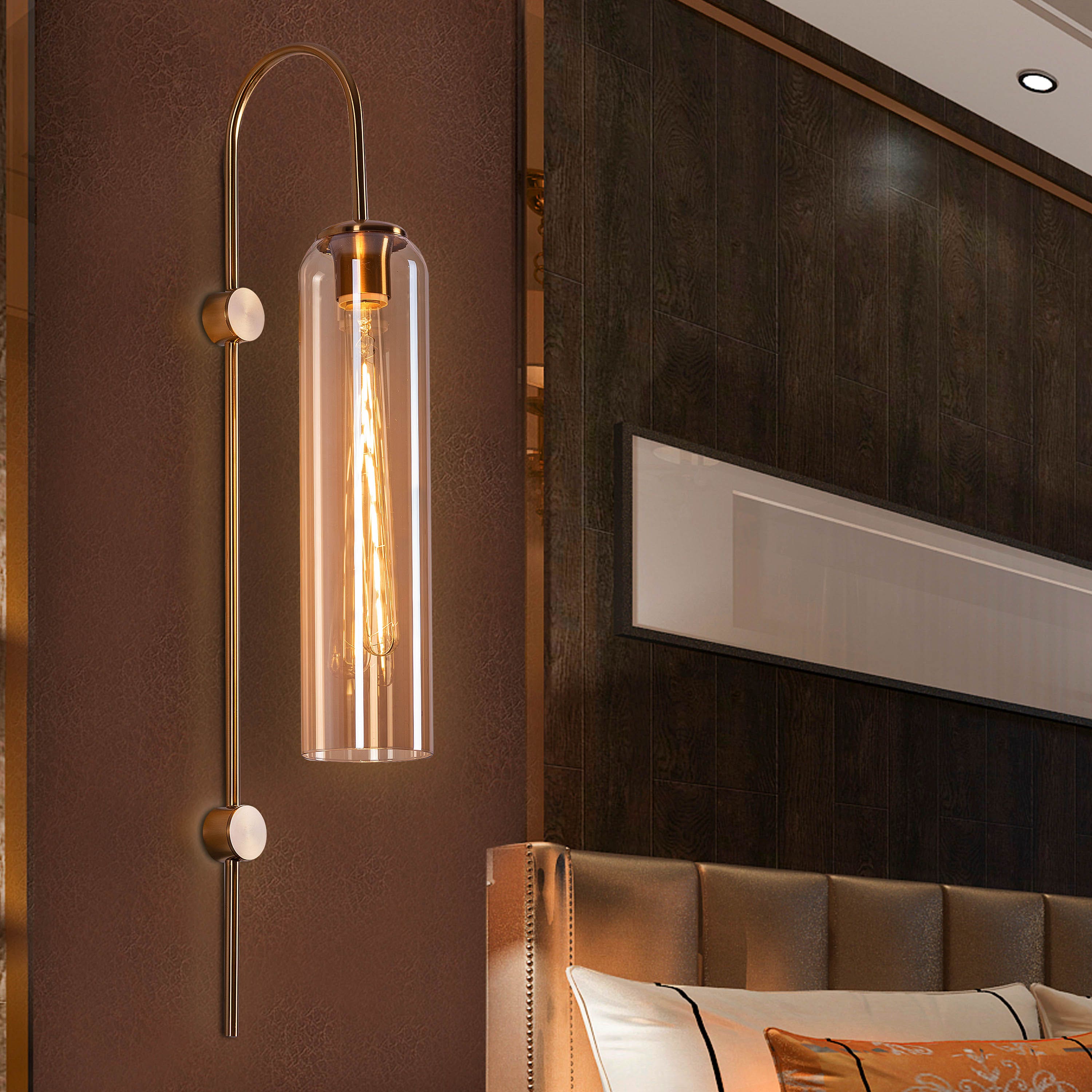 Wait For Me (Cognac) Glass Wall Light