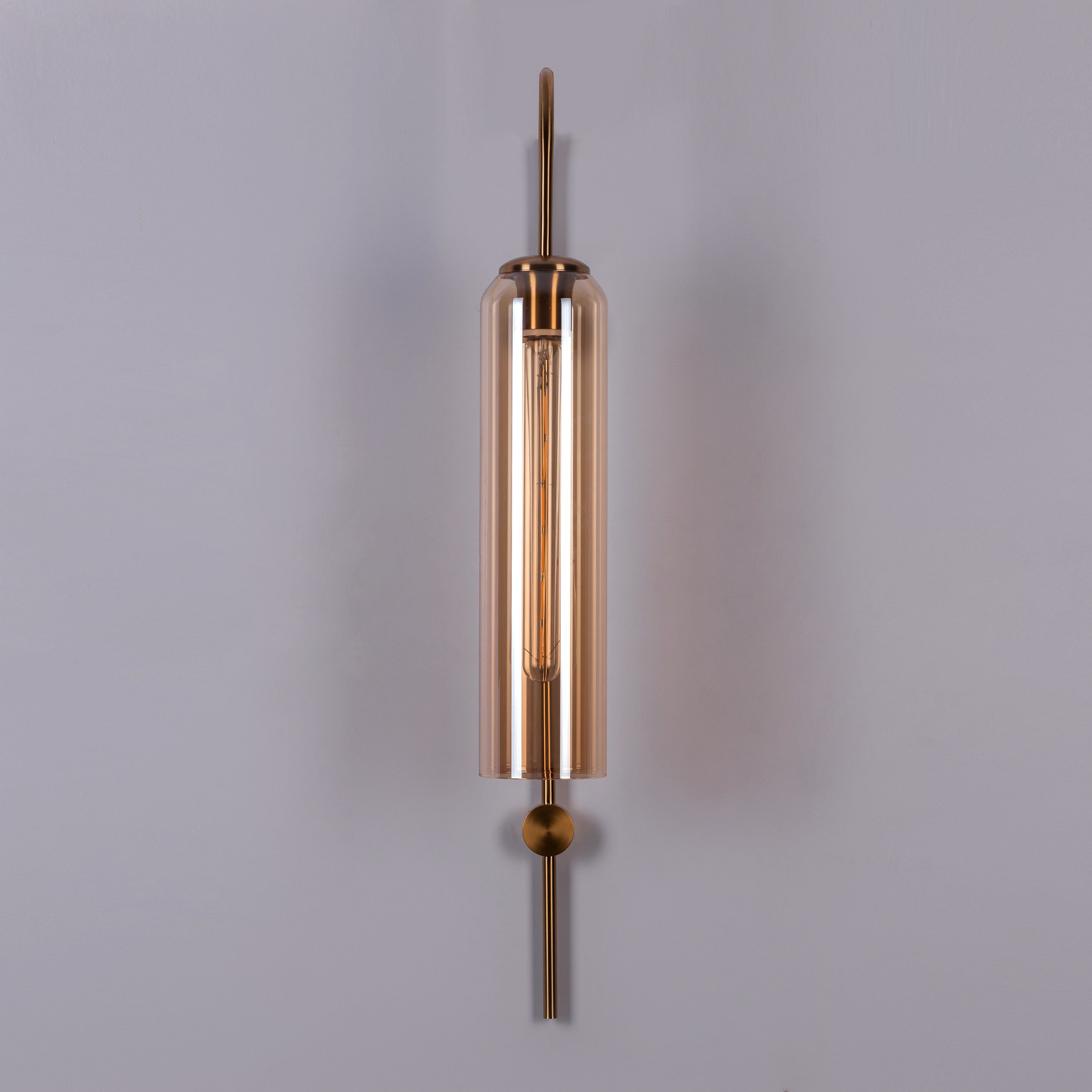 Wait For Me (Cognac) Glass Wall Light