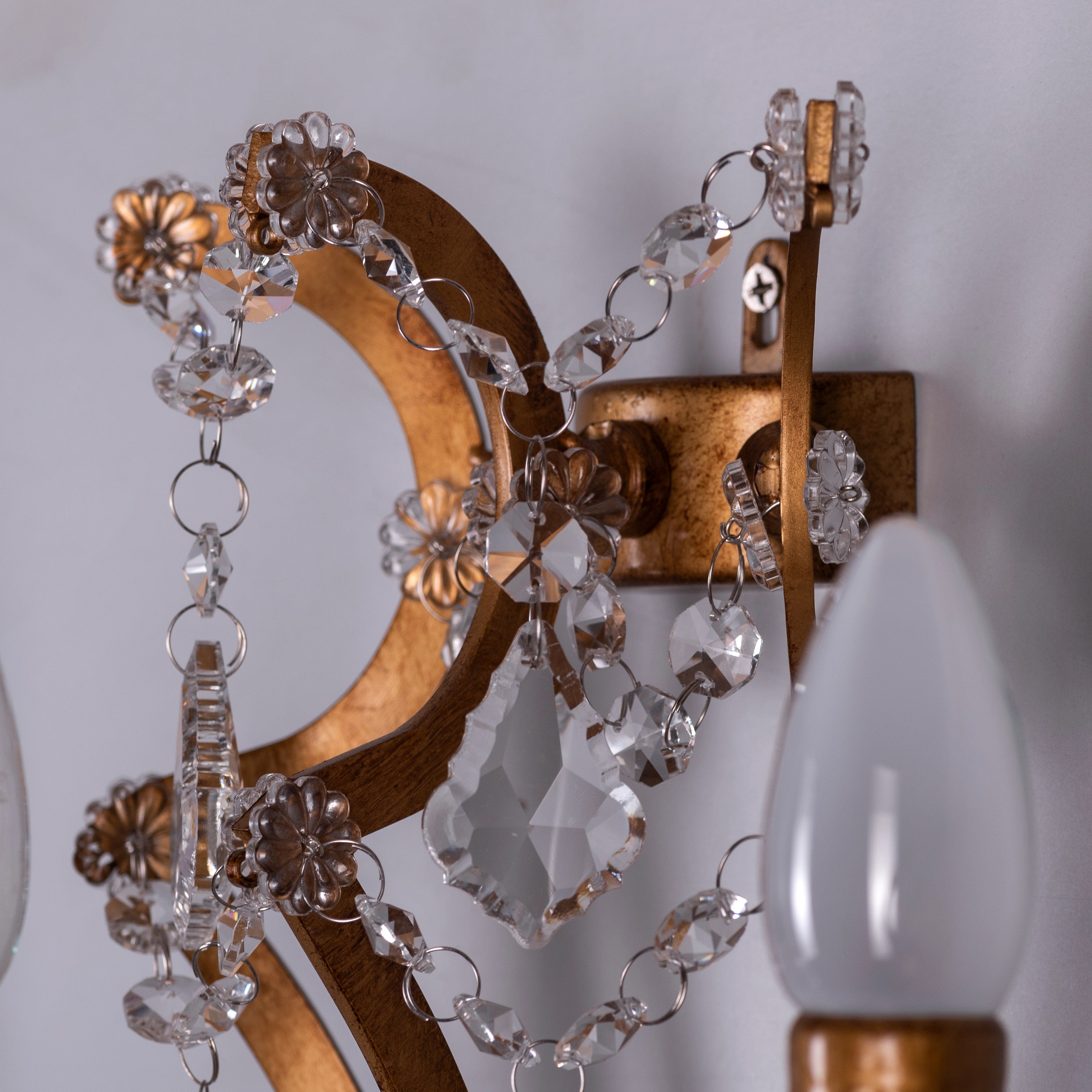 French Restoration (Antique Gold) Crystal Wall Light