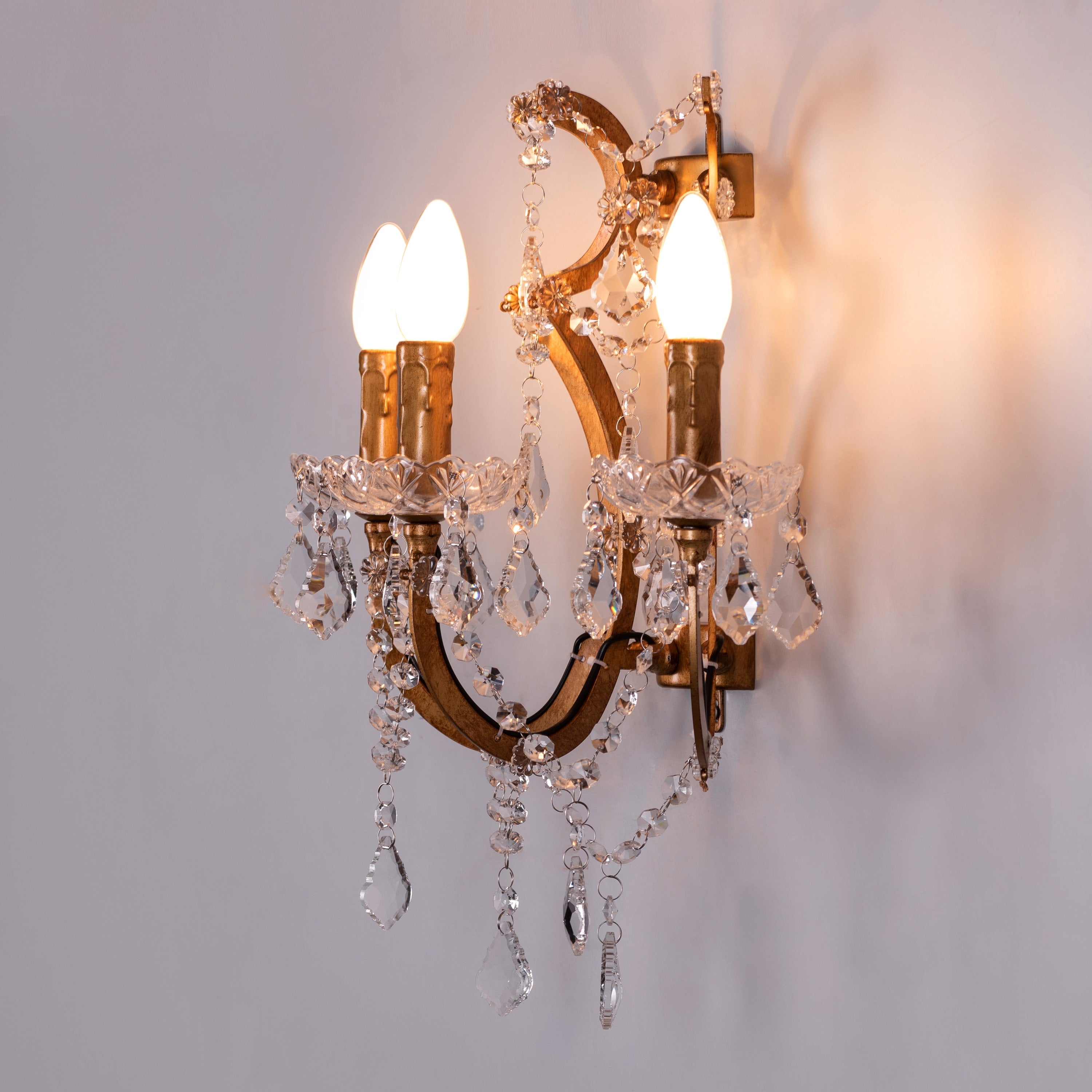 French Restoration (Antique Gold) Crystal Wall Light