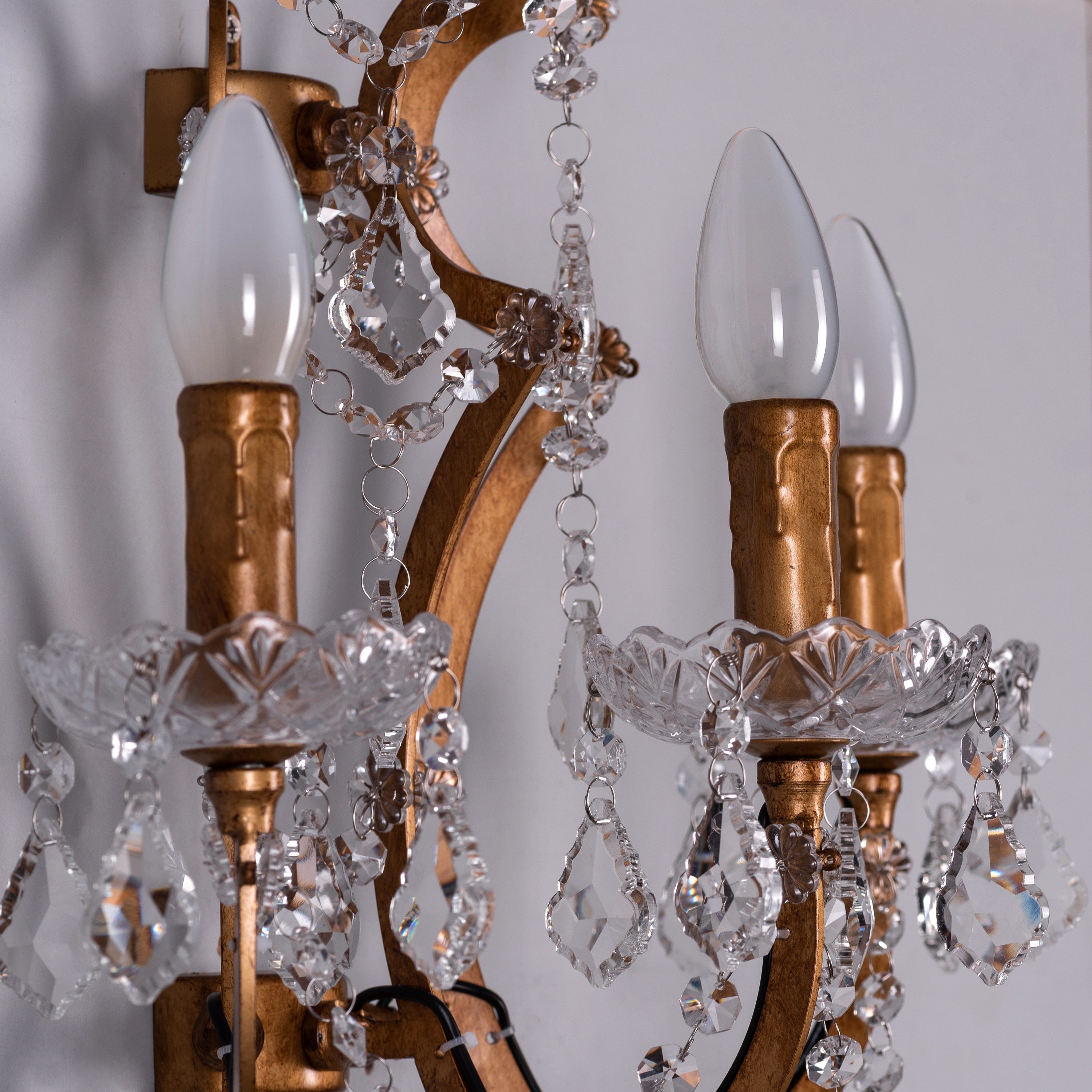 French Restoration (Antique Gold) Crystal Wall Light