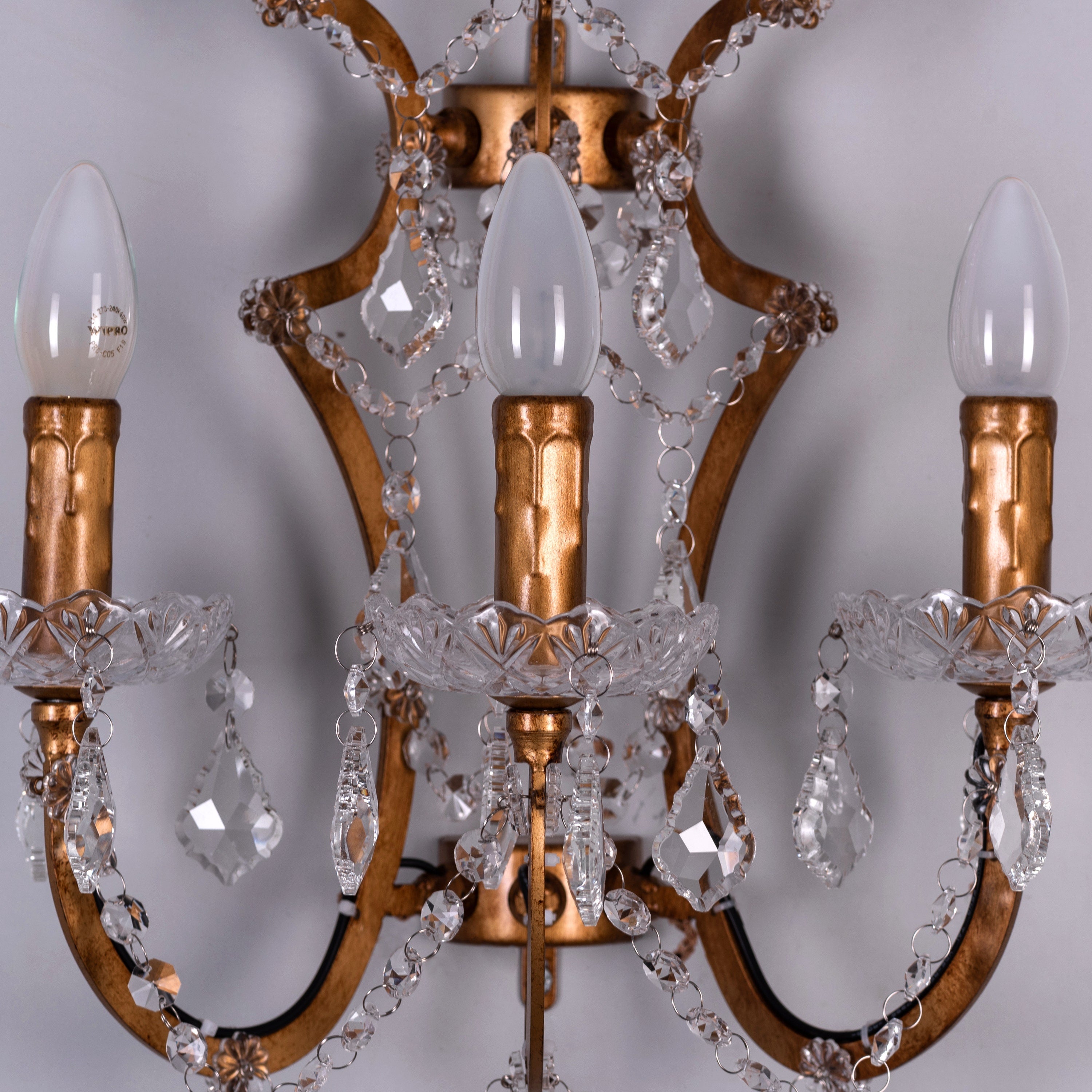 French Restoration (Antique Gold) Crystal Wall Light