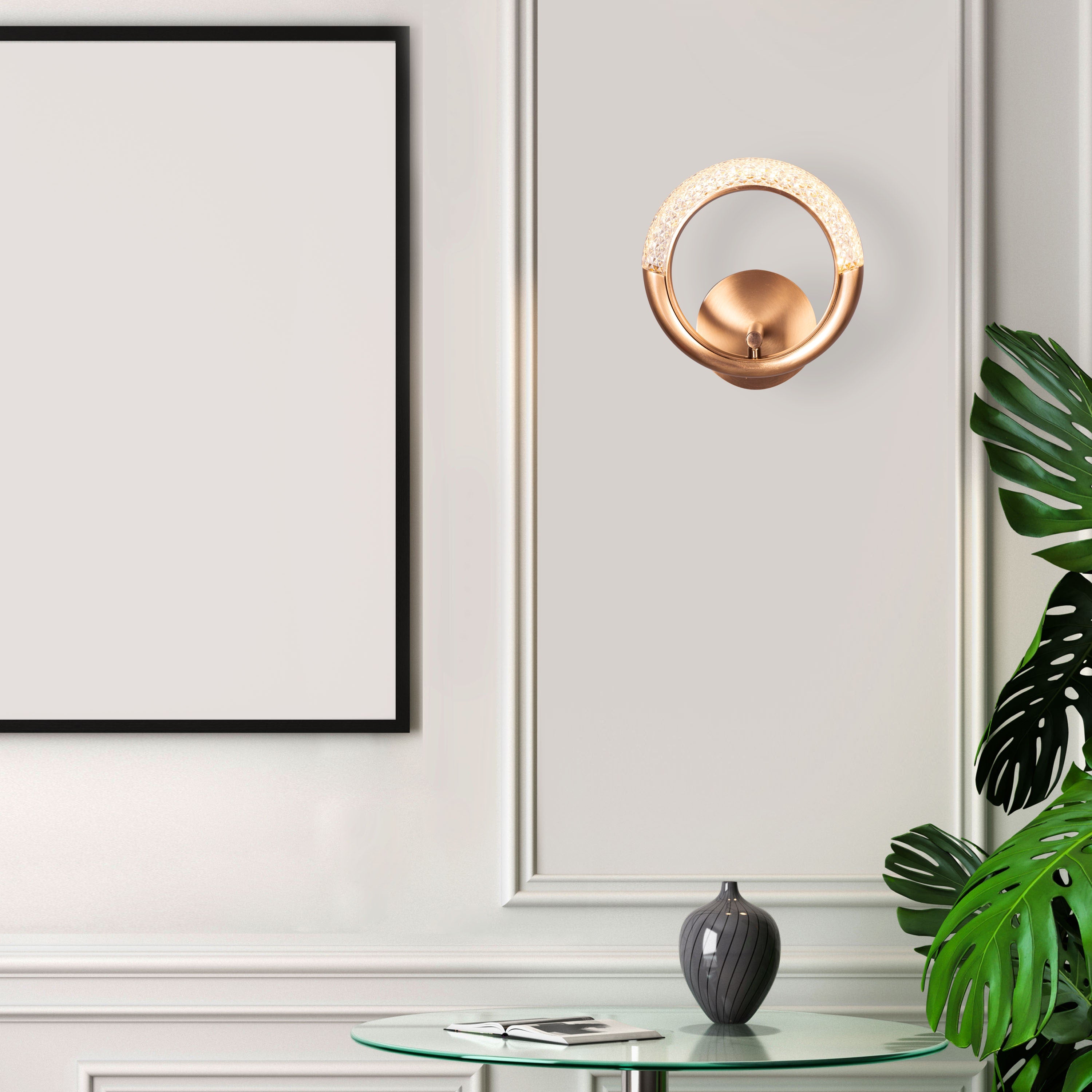 Lot To Unpack (Gold, Dimmable LED with Remote Control) Wall Light