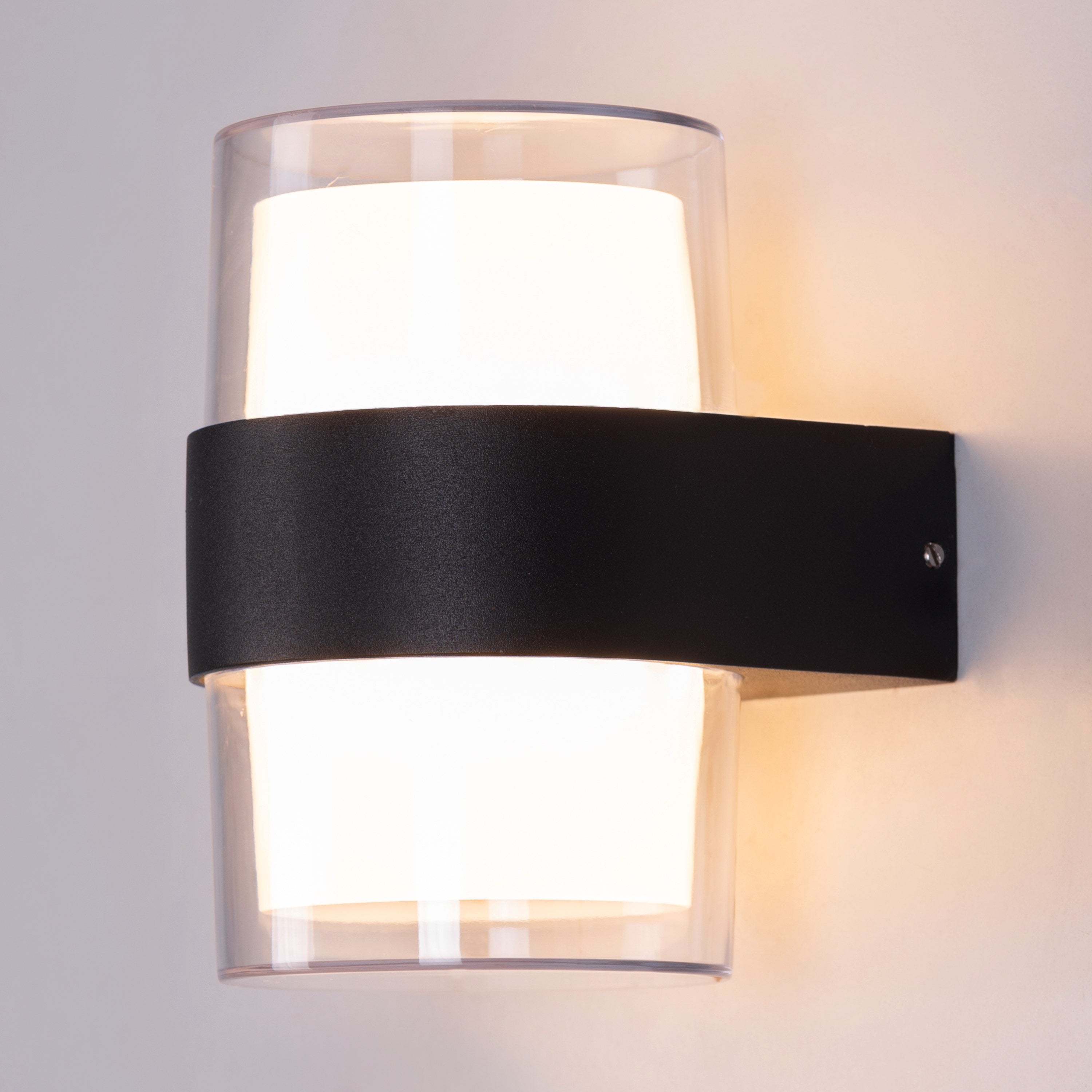 Devoted (Black, Built-In LED) Indoor/Outdoor Wall Light (IP65 Rated)