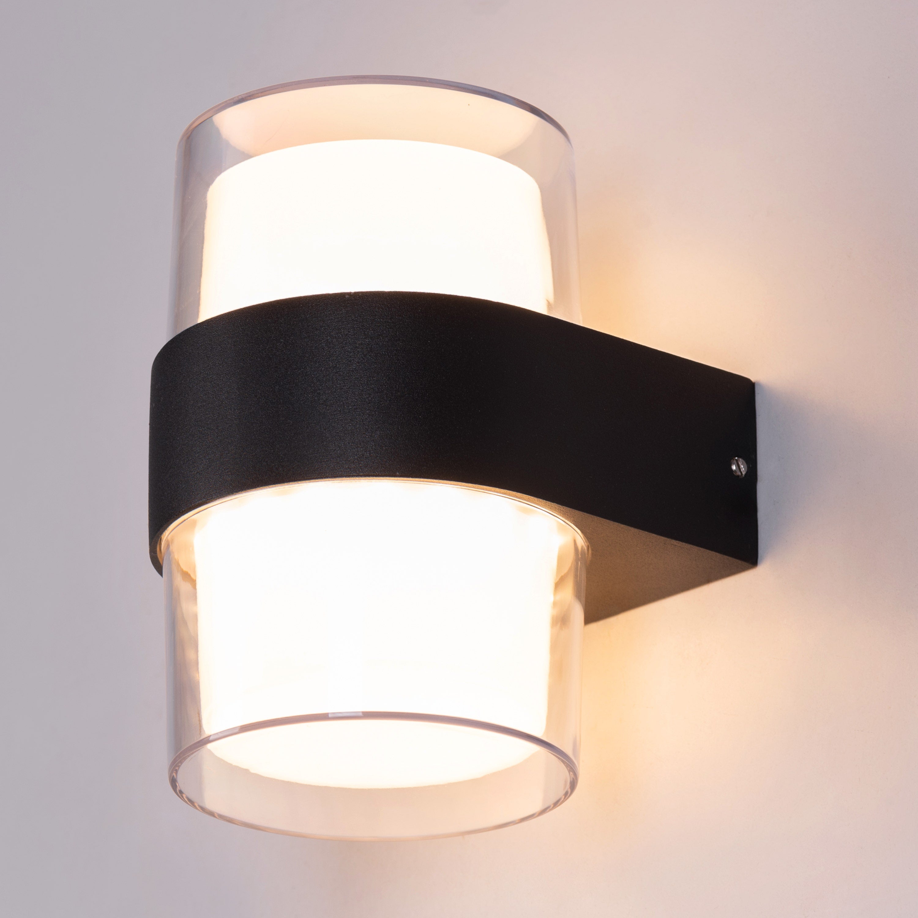 Devoted (Black, Built-In LED) Indoor/Outdoor Wall Light (IP65 Rated)
