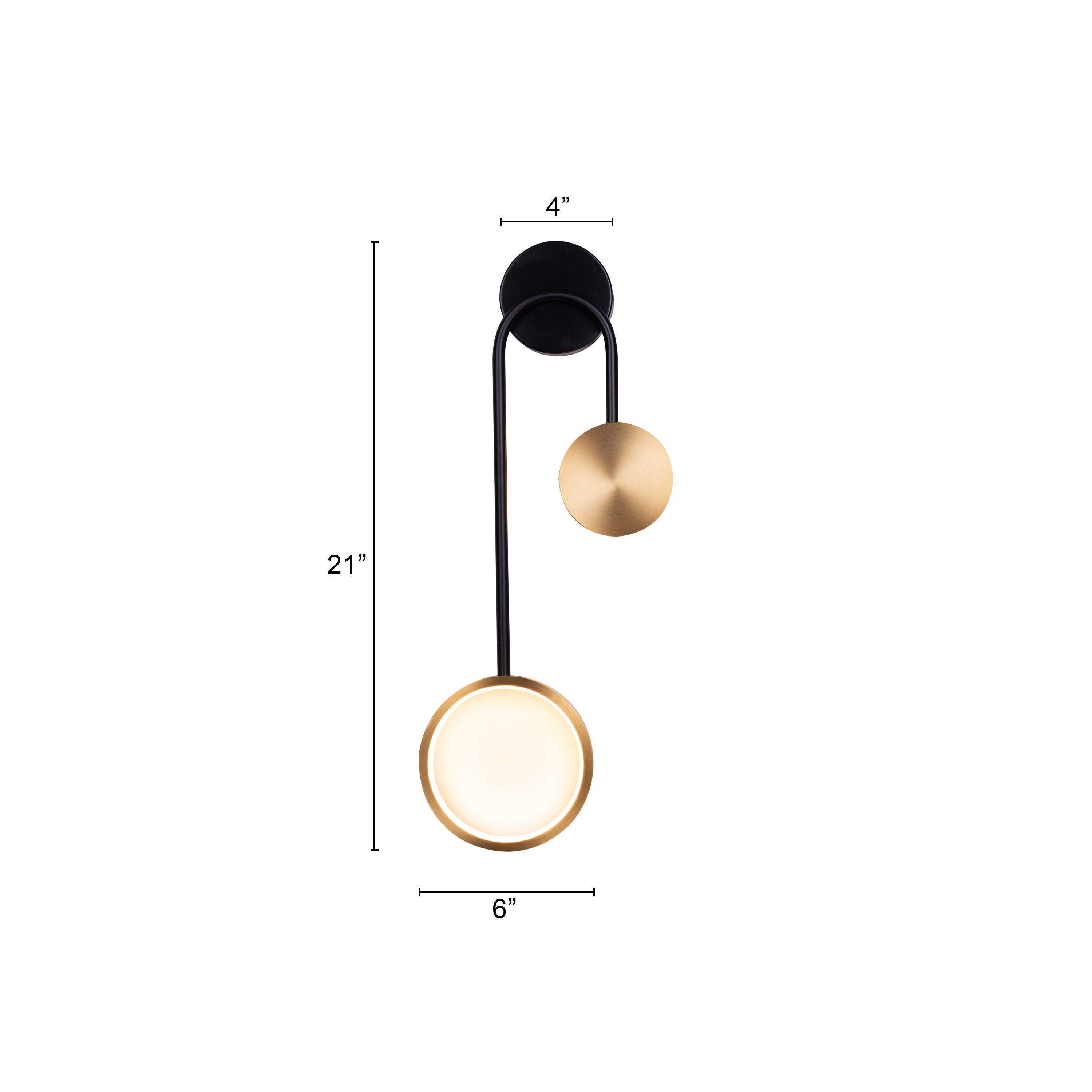 New Season Signature (Black, Gold, Built-In LED) Wall Light