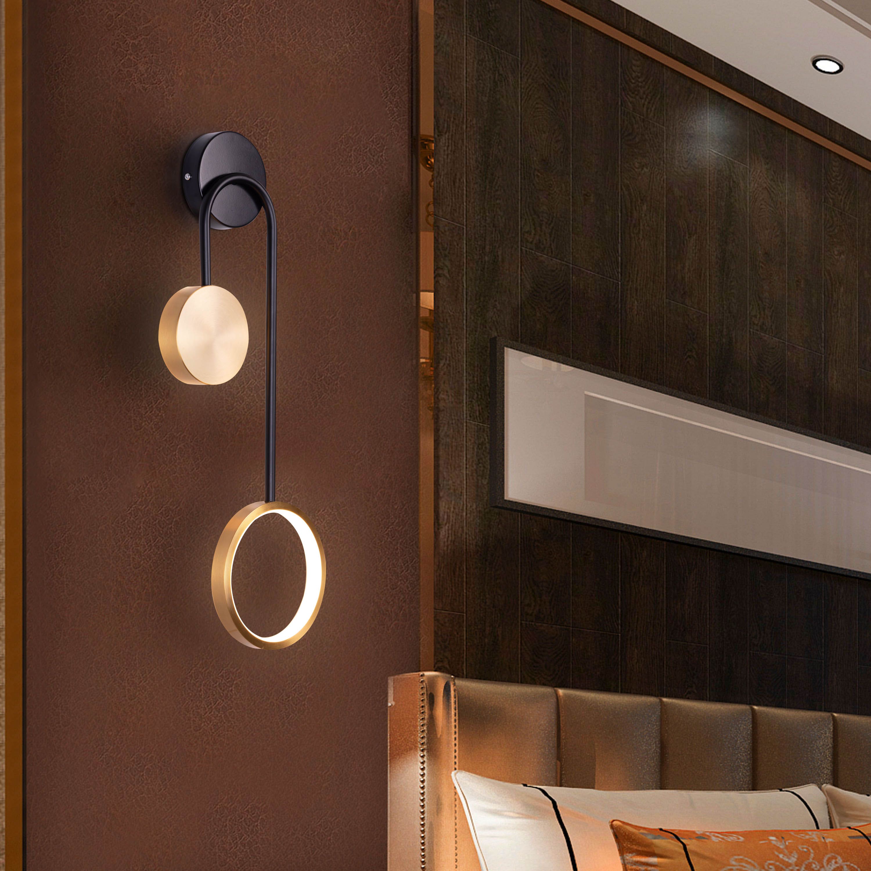 New Season Signature (Black, Gold, Built-In LED) Wall Light