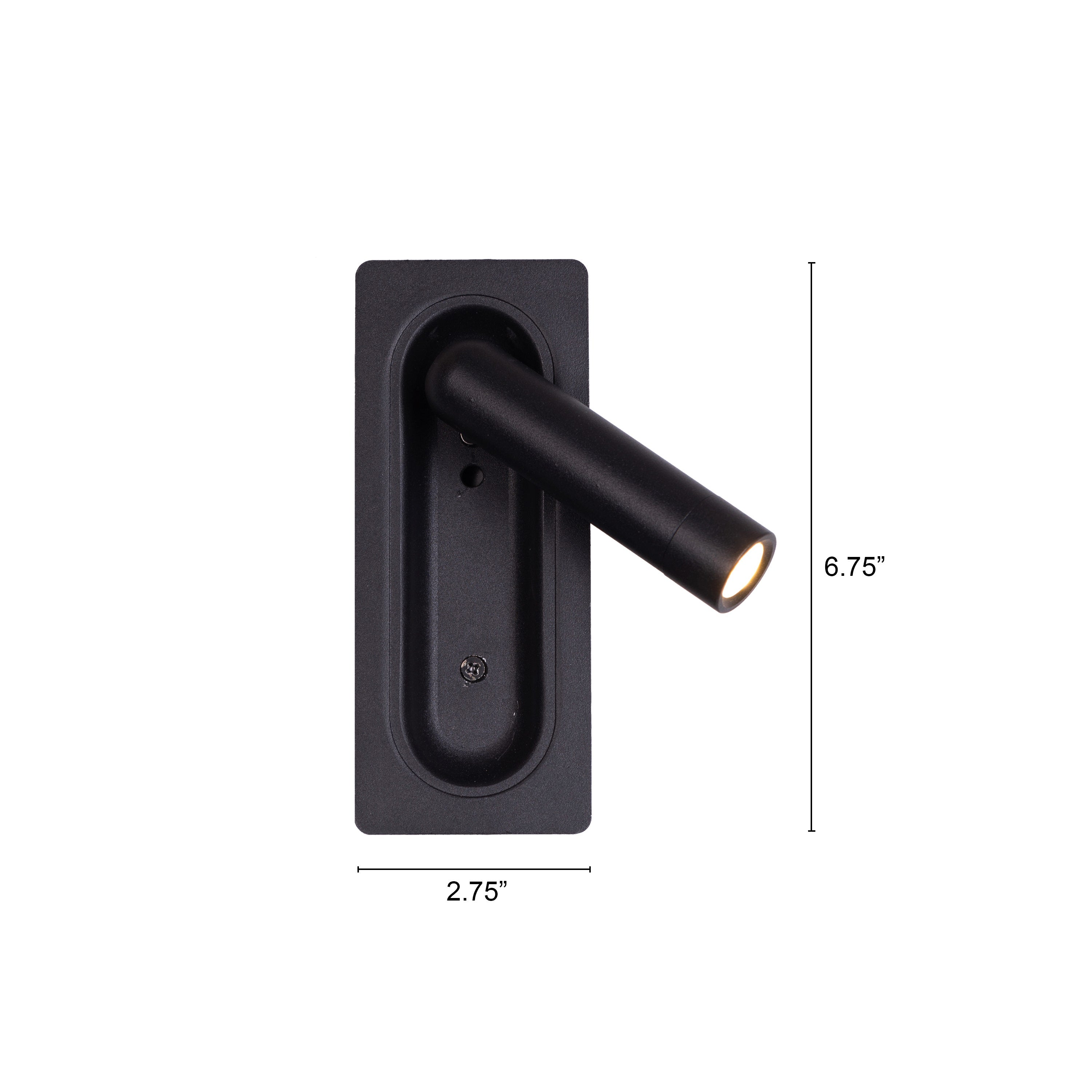 Stay With Me (Black, Built-In LED) Wall Light