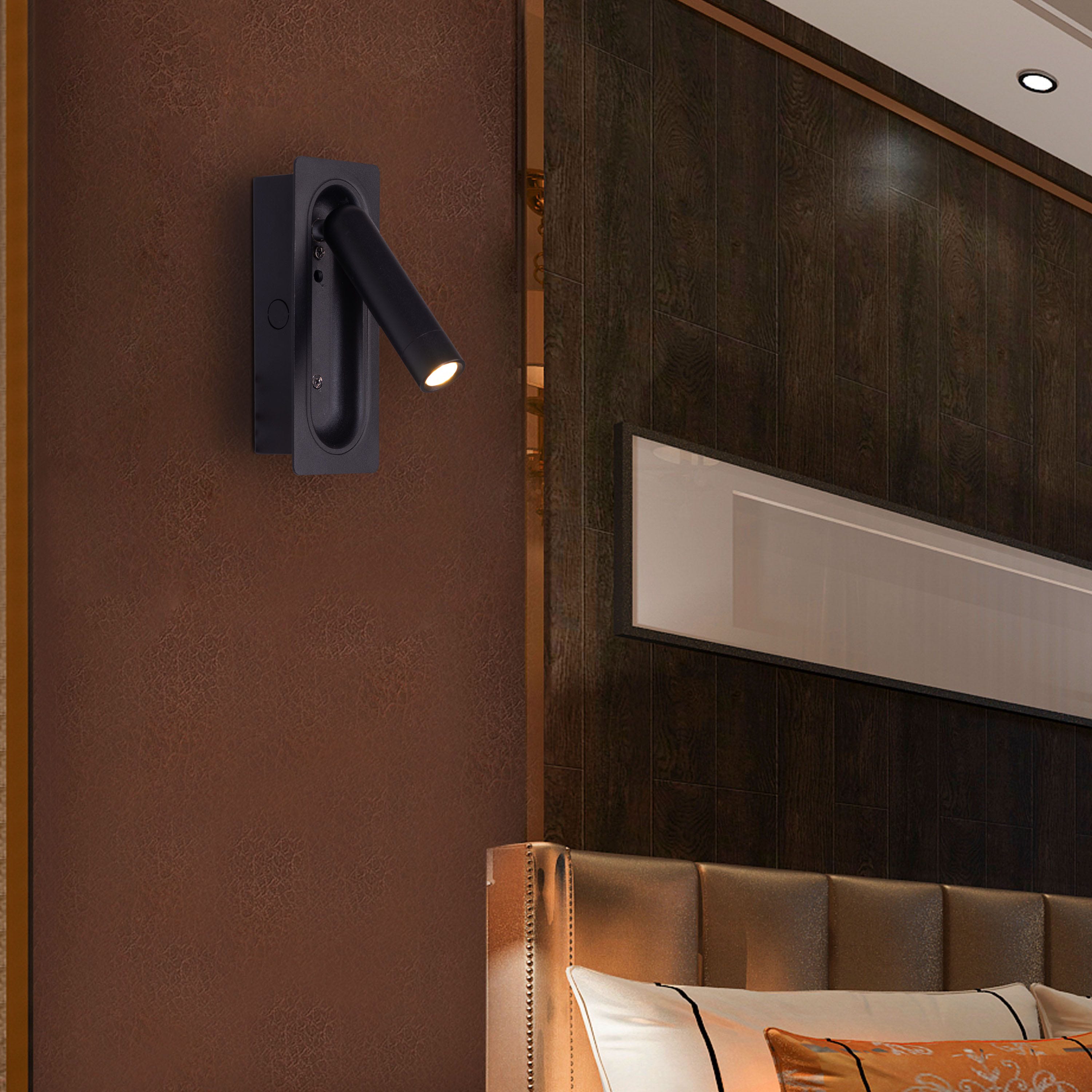 Stay With Me (Black, Built-In LED) Wall Light
