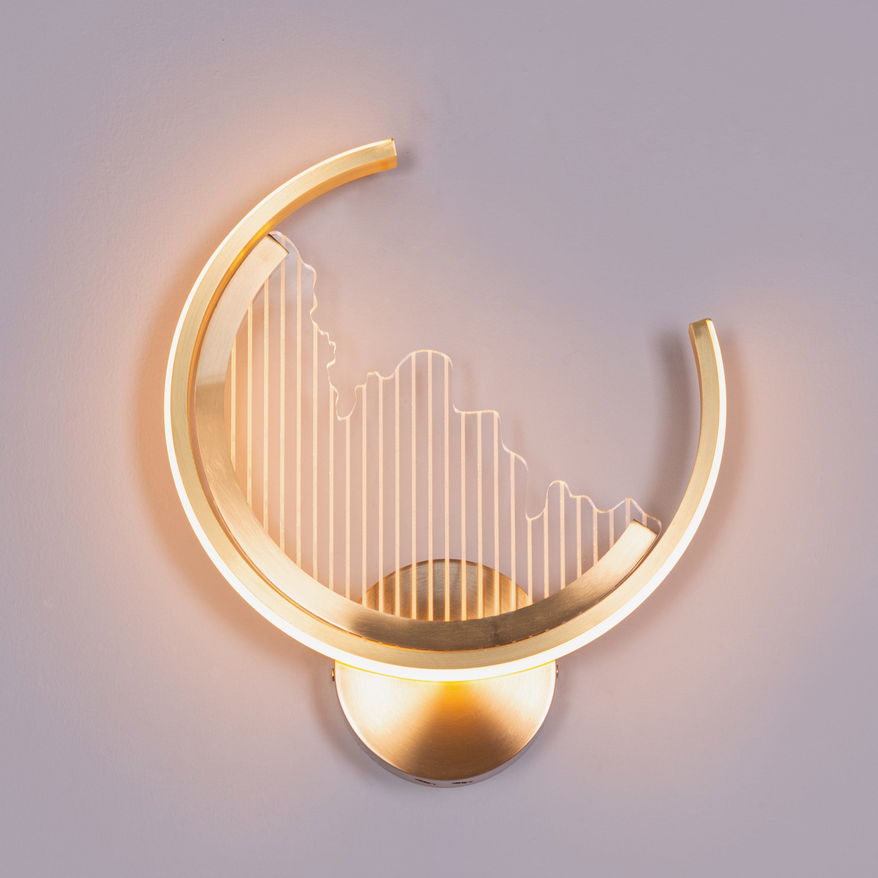 Sand Castle (Gold, Clear Shade, Built-In LED) Wall Light