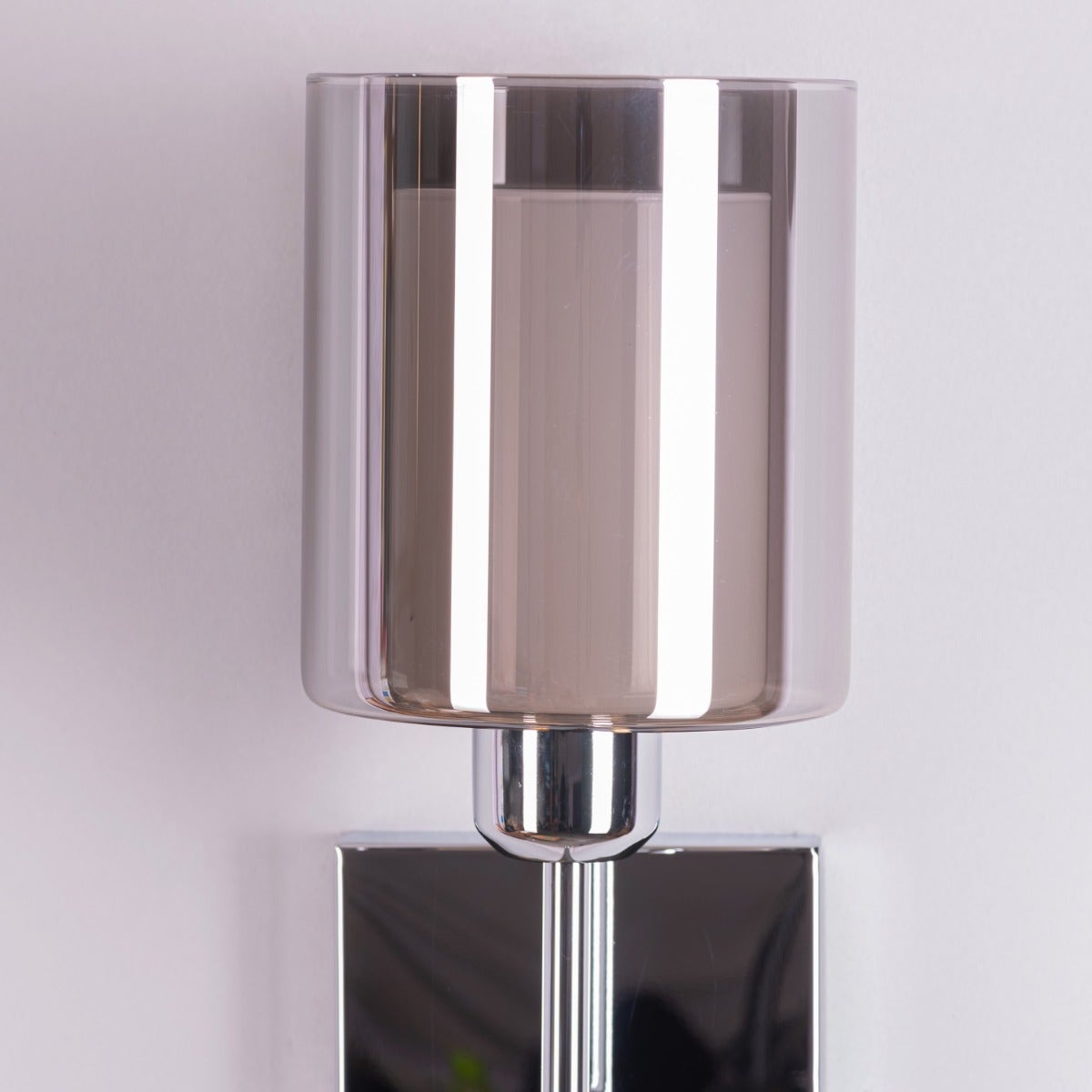 Courtesy Call (Smokey Grey) Glass Stainless Steel Wall Light