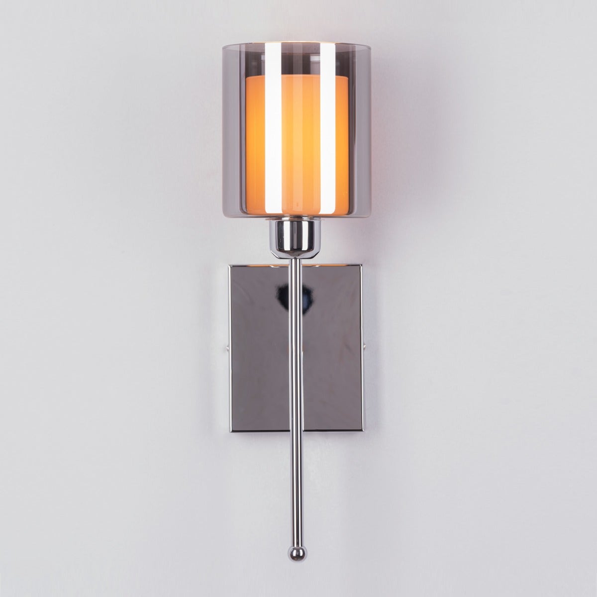 Courtesy Call (Smokey Grey) Glass Stainless Steel Wall Light