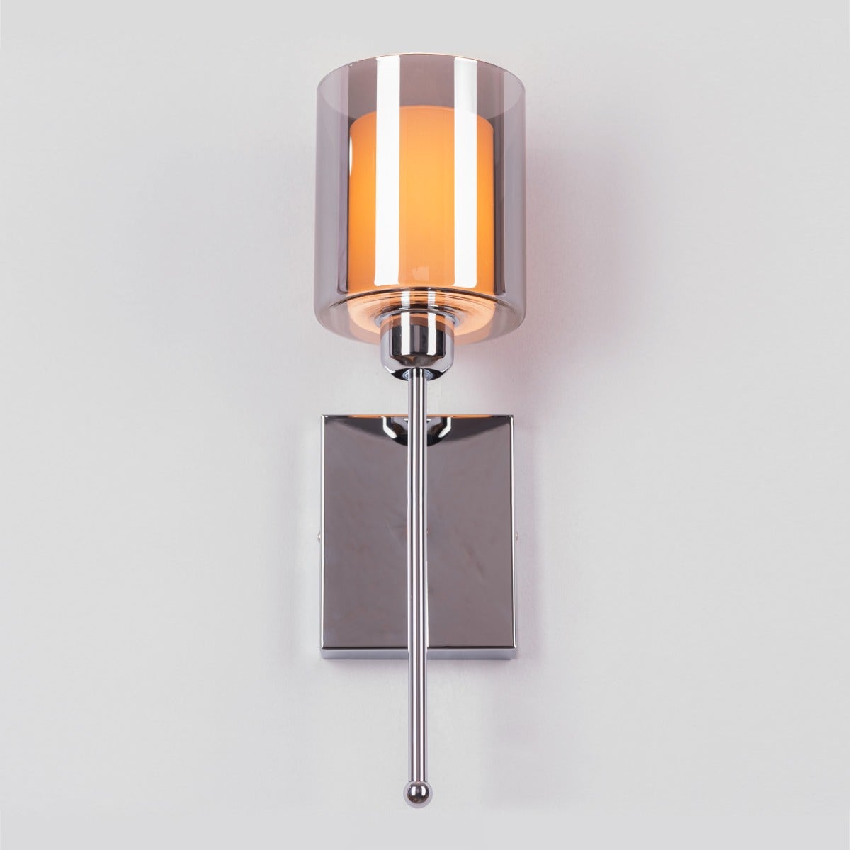 Courtesy Call (Smokey Grey) Glass Stainless Steel Wall Light